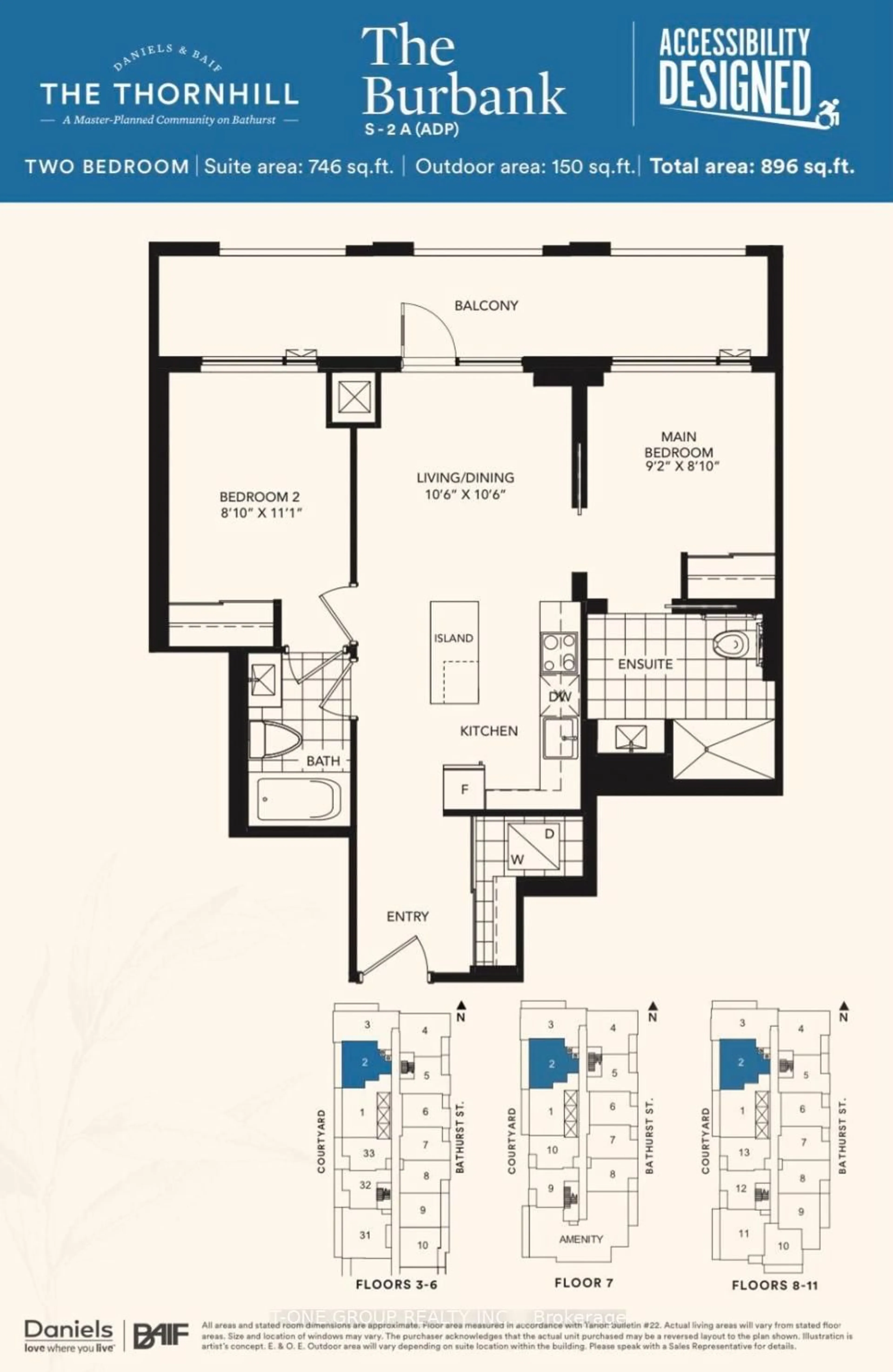 Floor plan for 7950 Bathurst St #602, Vaughan Ontario L4J 0L4