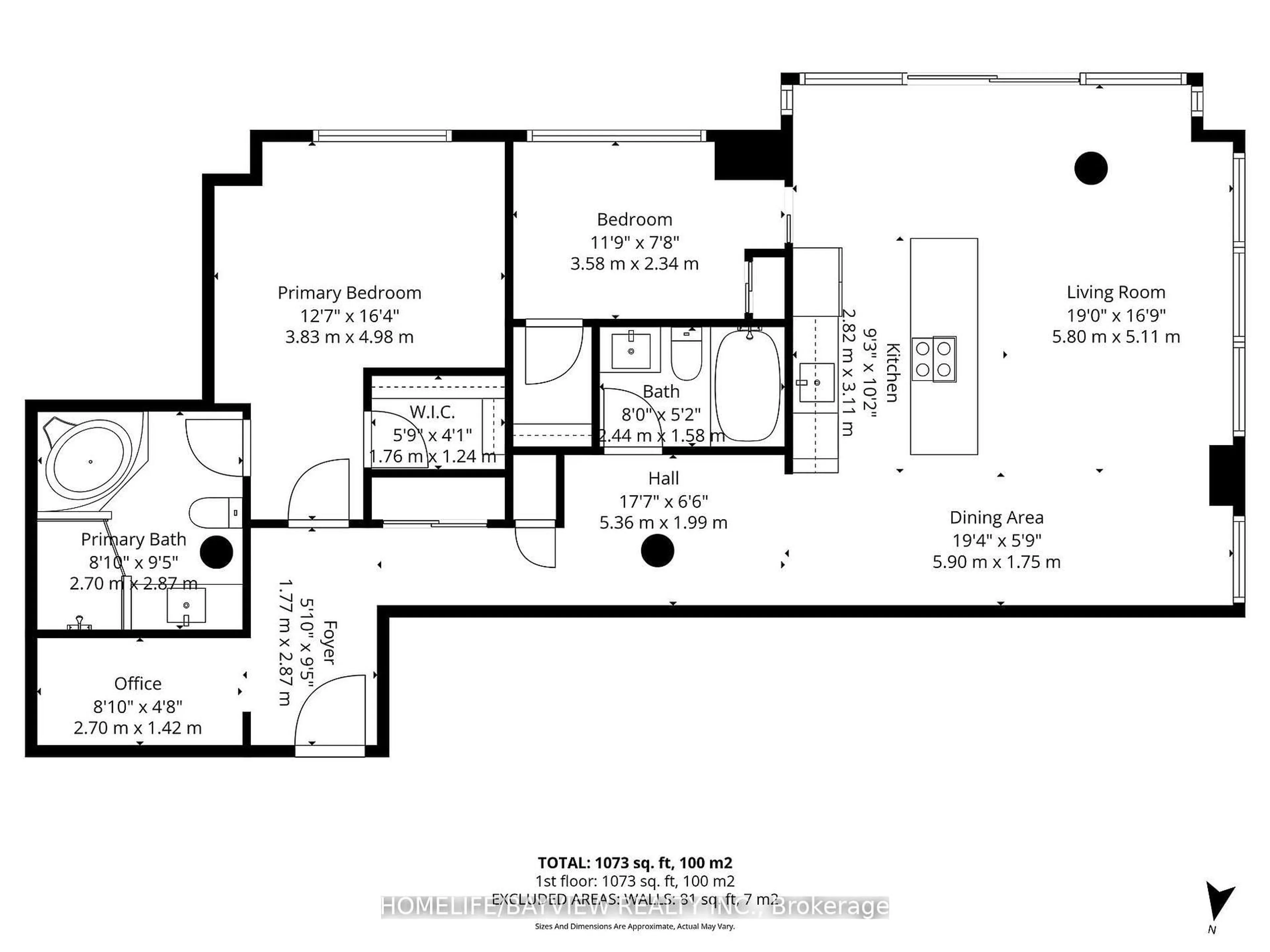 Floor plan for 10376 Yonge St #405, Richmond Hill Ontario L4C 3B8