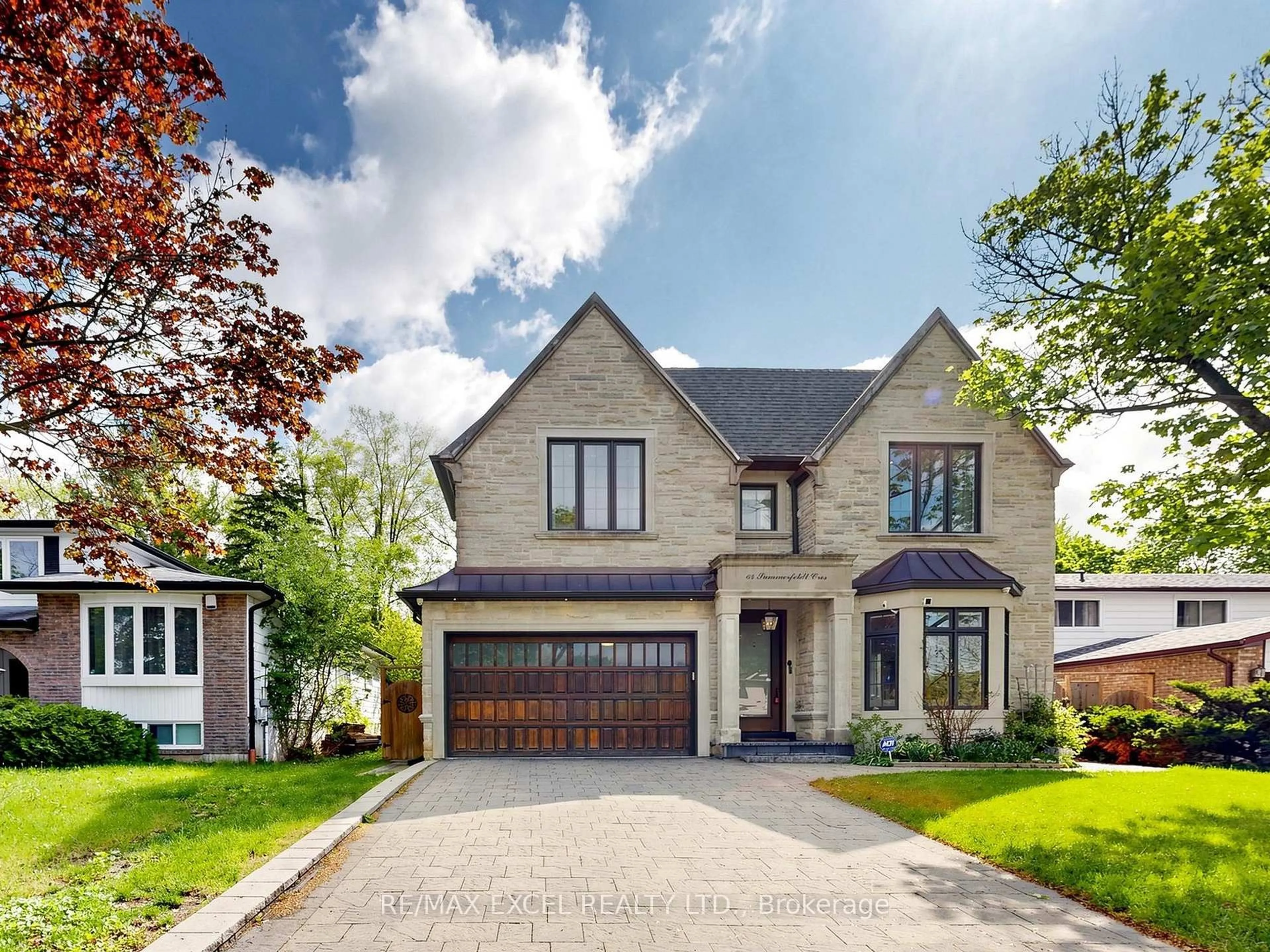 Home with brick exterior material, street for 64 SUMMERFELDT Cres, Markham Ontario L3R 2B2