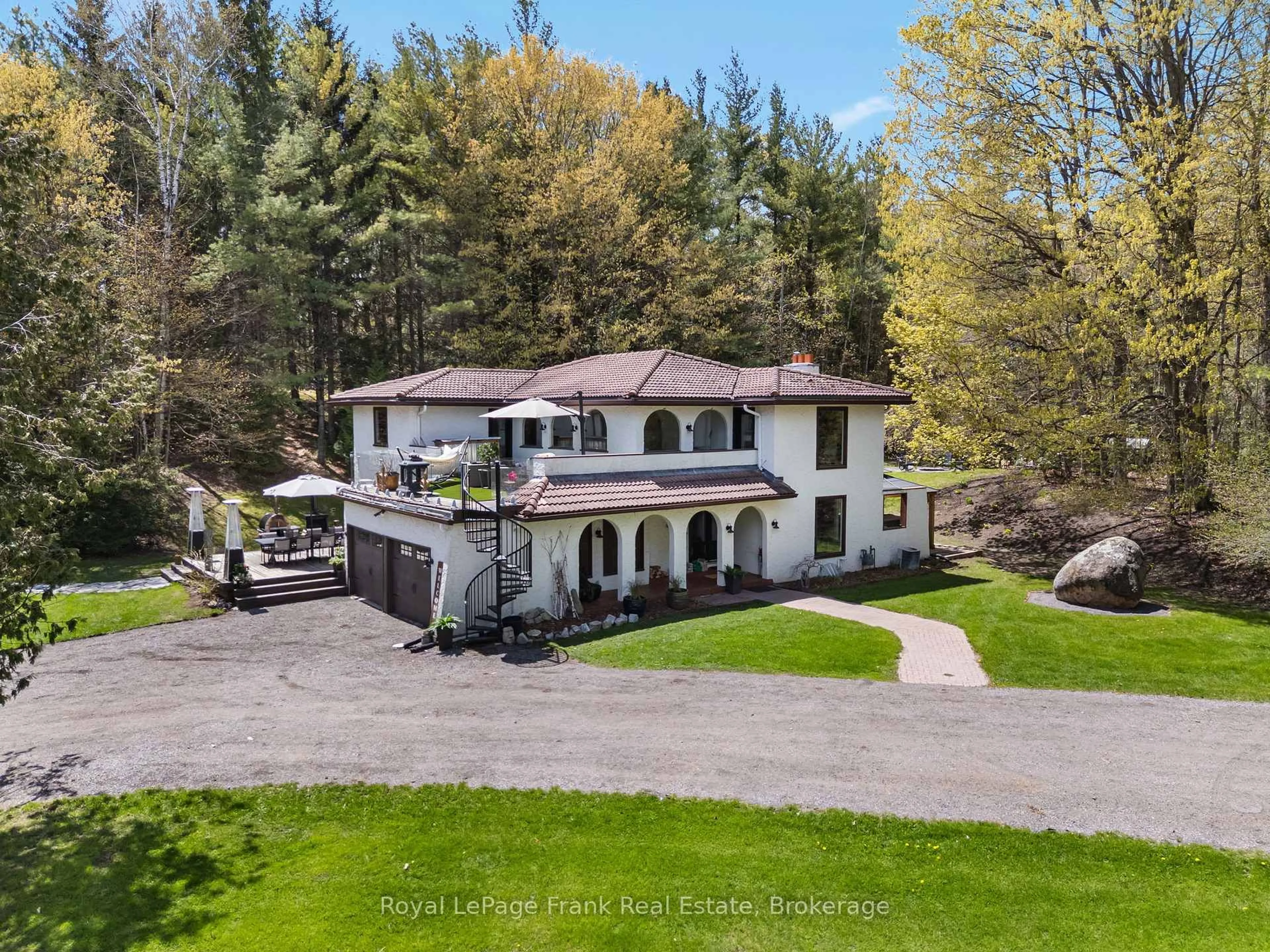 A pic from outside/outdoor area/front of a property/back of a property/a pic from drone, street for 13350 Highway 12, Brock Ontario L0C 1H0