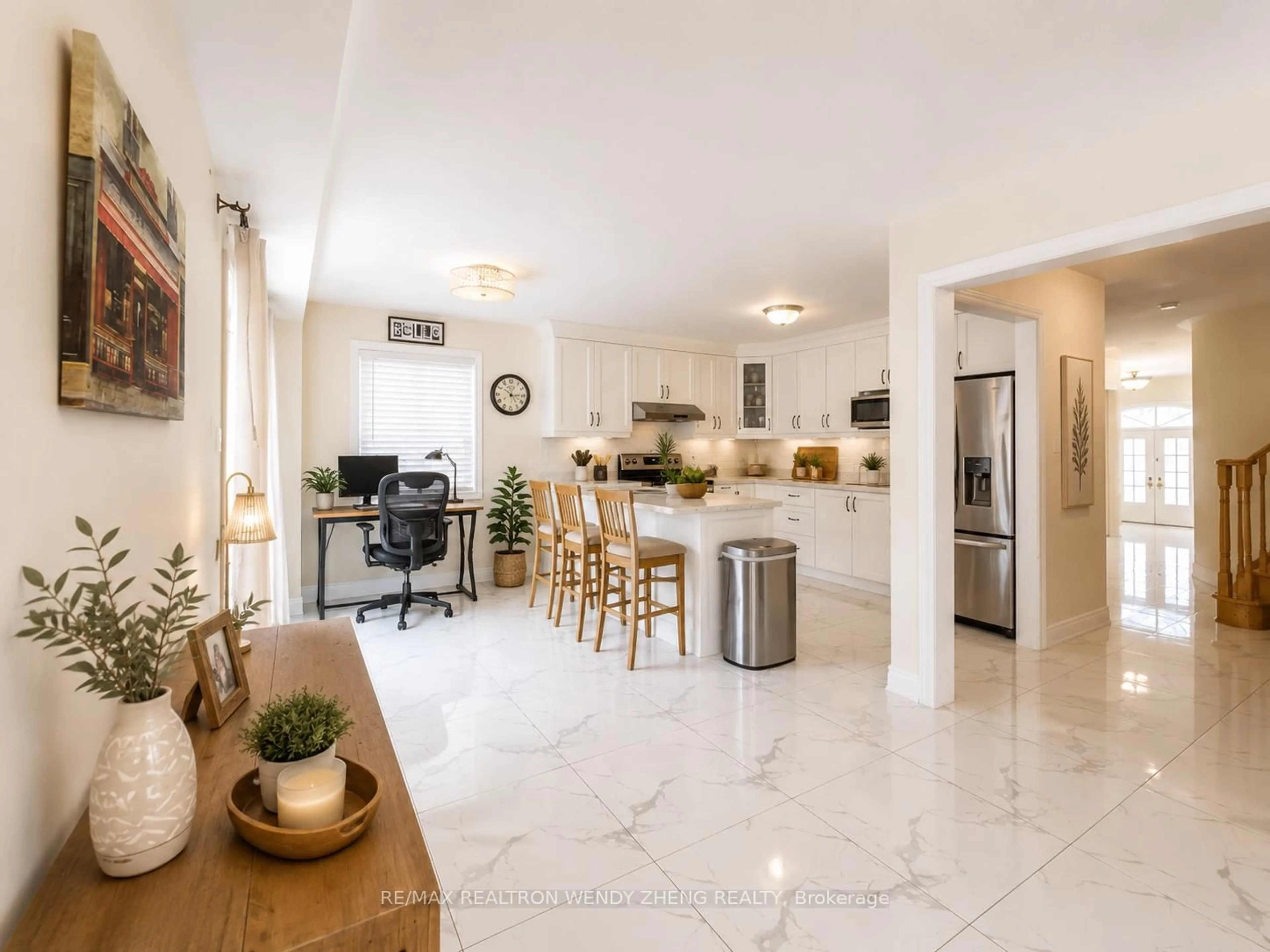 Open concept kitchen, ceramic/tile floor for 106 Domingo St, Vaughan Ontario L6A 3H5