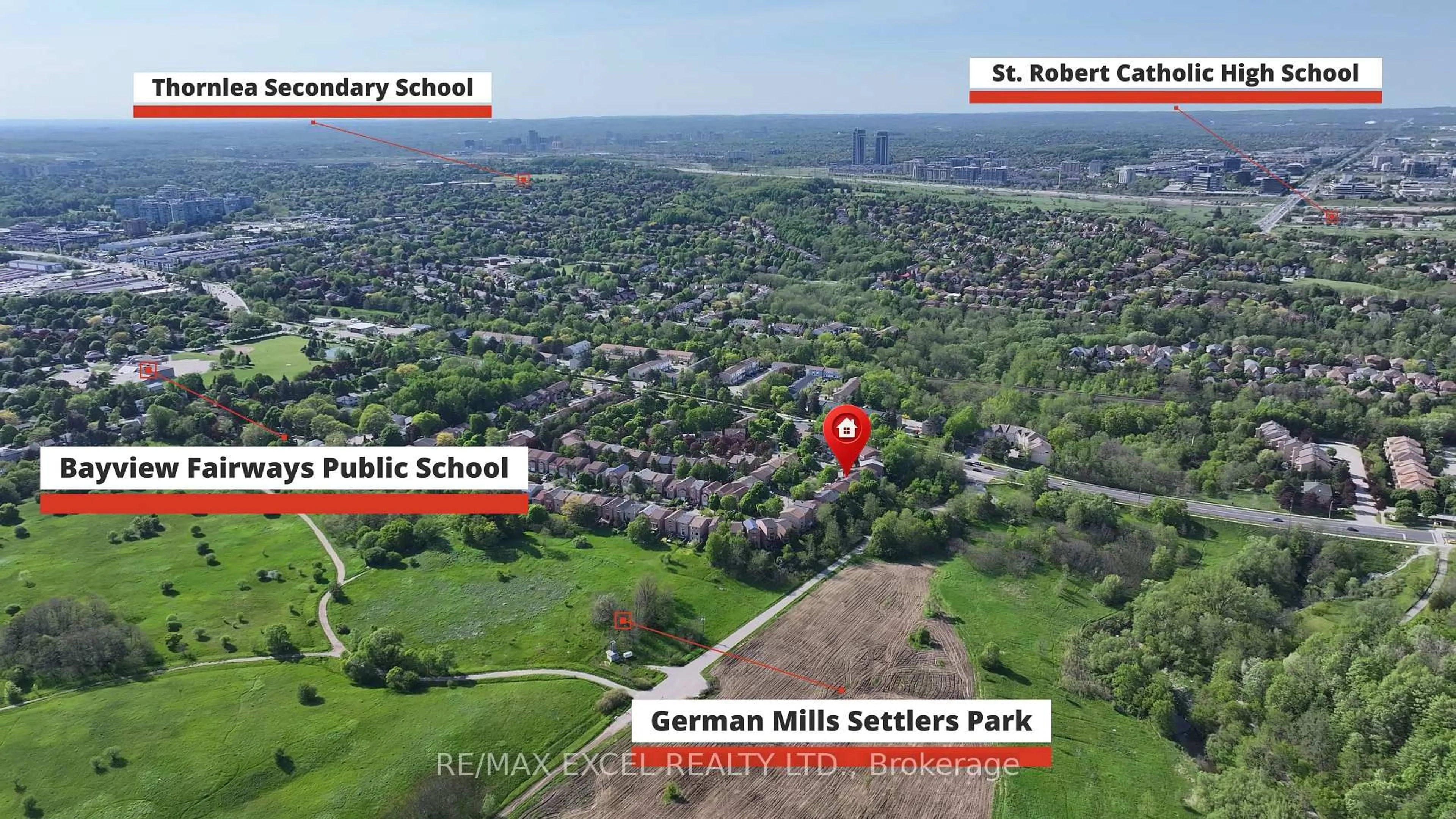 A pic from outside/outdoor area/front of a property/back of a property/a pic from drone, street for 128 Cottonwood Crt, Markham Ontario L3T 5X1