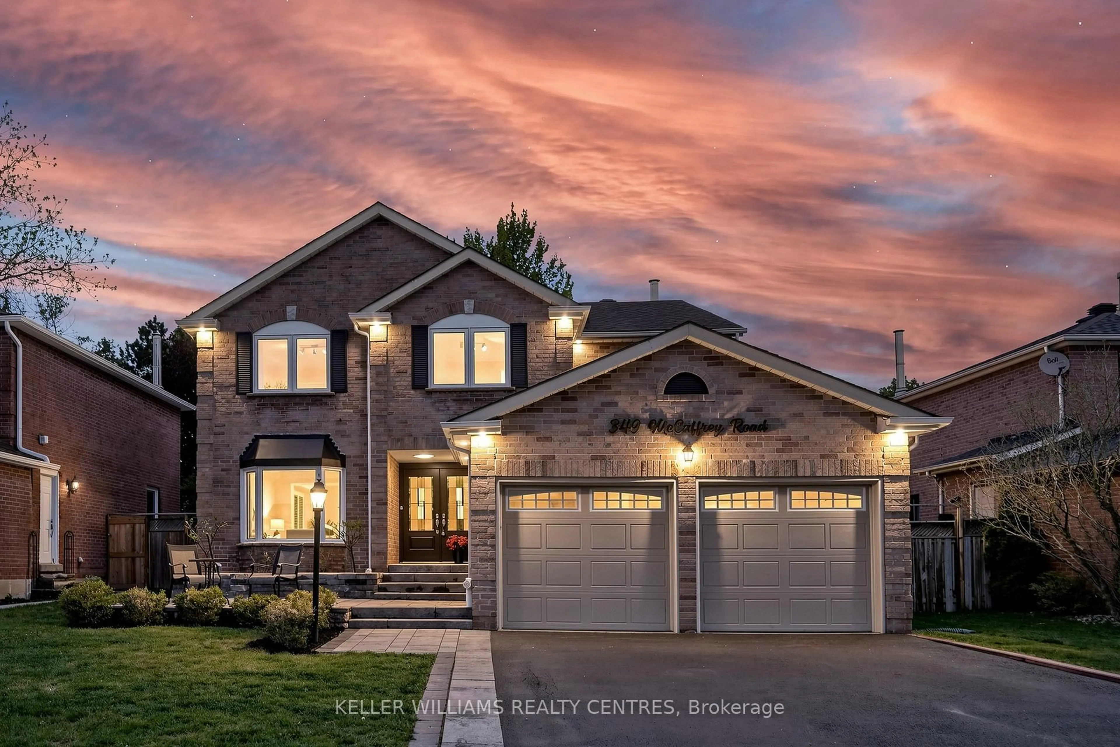 Home with brick exterior material, street for 349 Mccaffrey Rd, Newmarket Ontario L3X 1J2