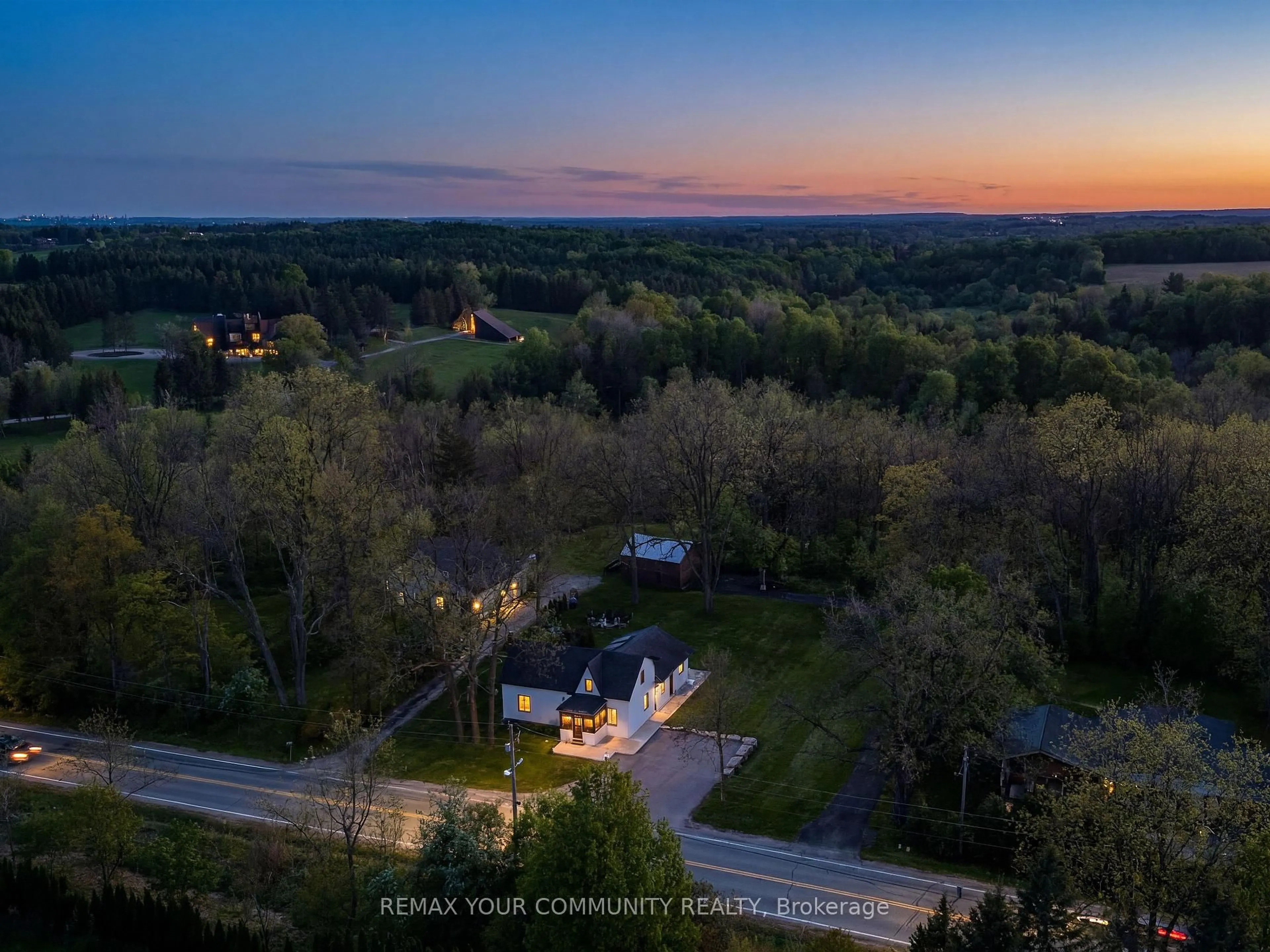A pic from outside/outdoor area/front of a property/back of a property/a pic from drone, forest/trees view for 12768 Weston Rd, King Ontario L7B 1K4