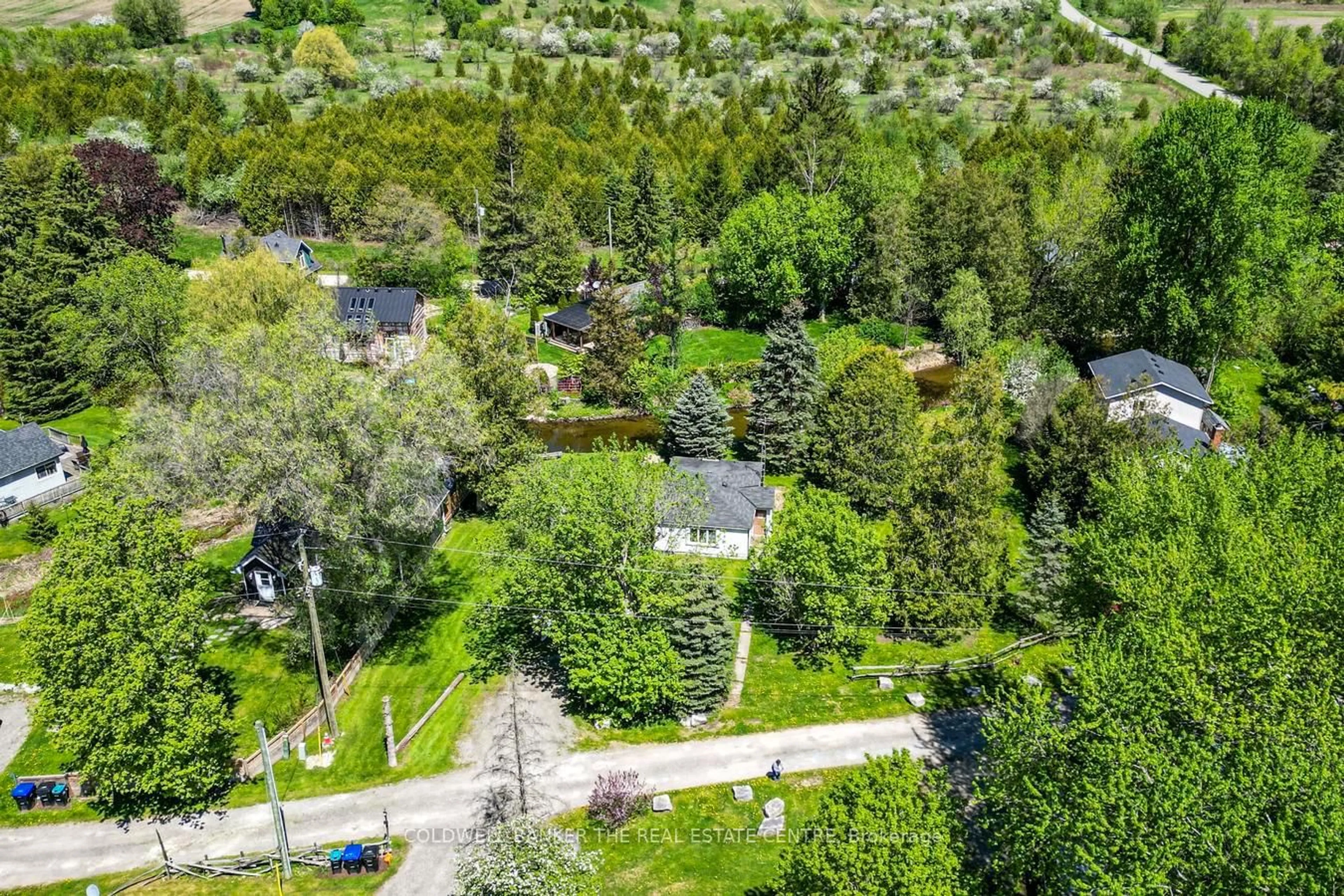 A pic from outside/outdoor area/front of a property/back of a property/a pic from drone, forest/trees view for 8480 Nottawasaga River Rd, Adjala-Tosorontio Ontario L0G 1L0