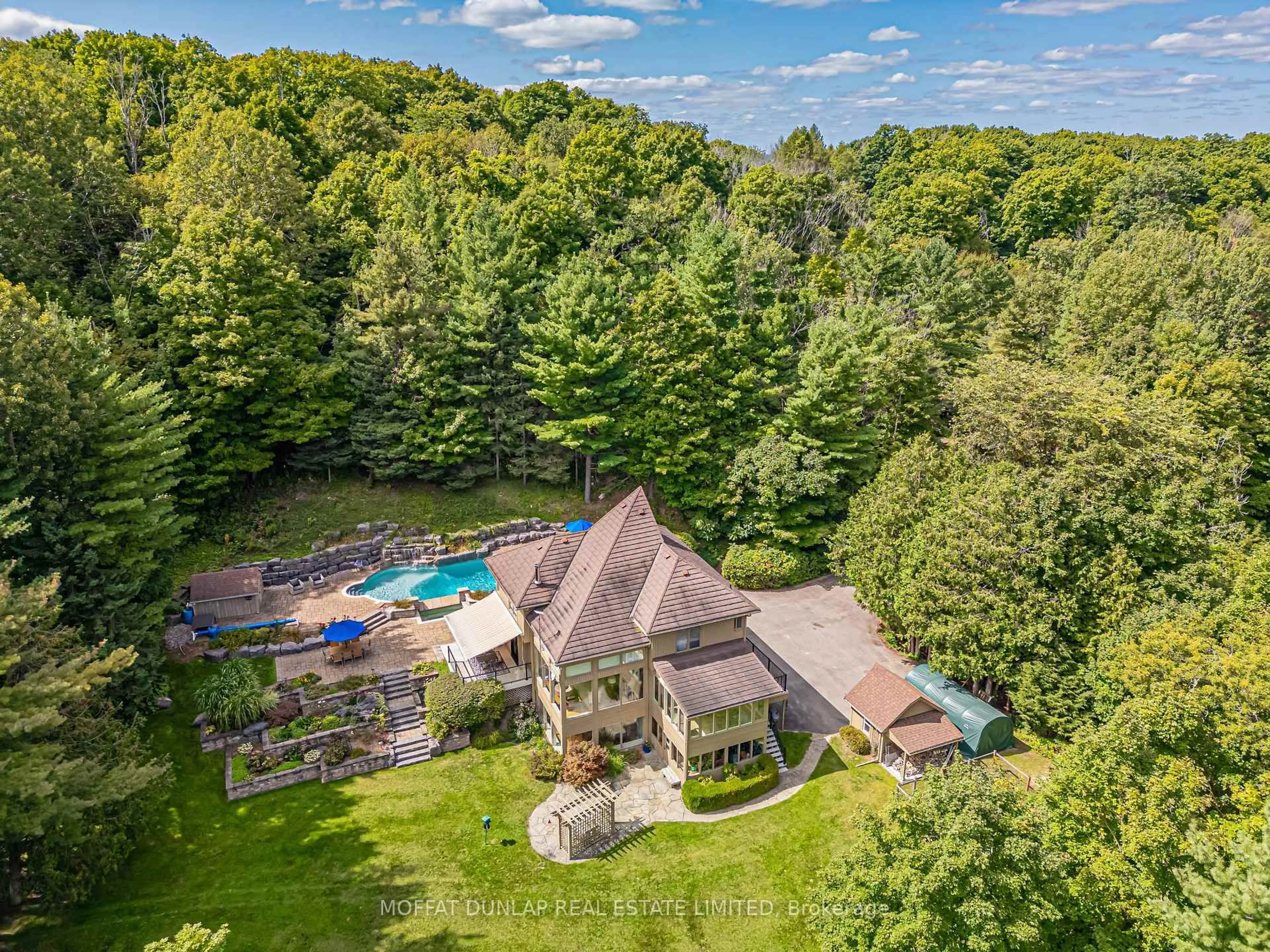 A pic from outside/outdoor area/front of a property/back of a property/a pic from drone, water/lake/river/ocean view for 17480 Dufferin St, King Ontario L7B 1K5