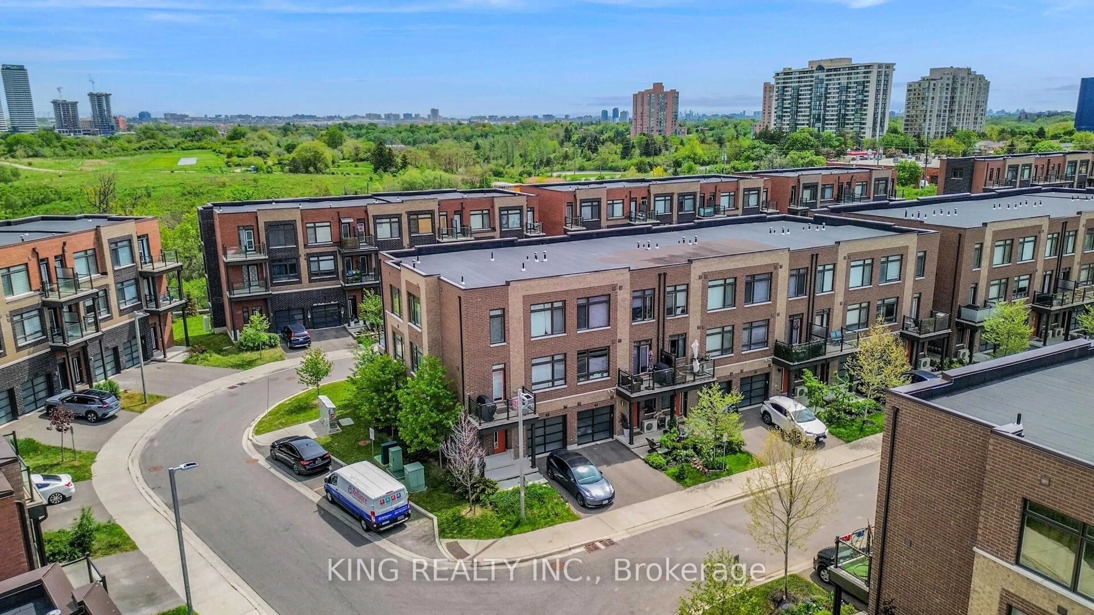 A pic from outside/outdoor area/front of a property/back of a property/a pic from drone, city buildings view from balcony for 49 ENGEL St, Vaughan Ontario L4L 0L8