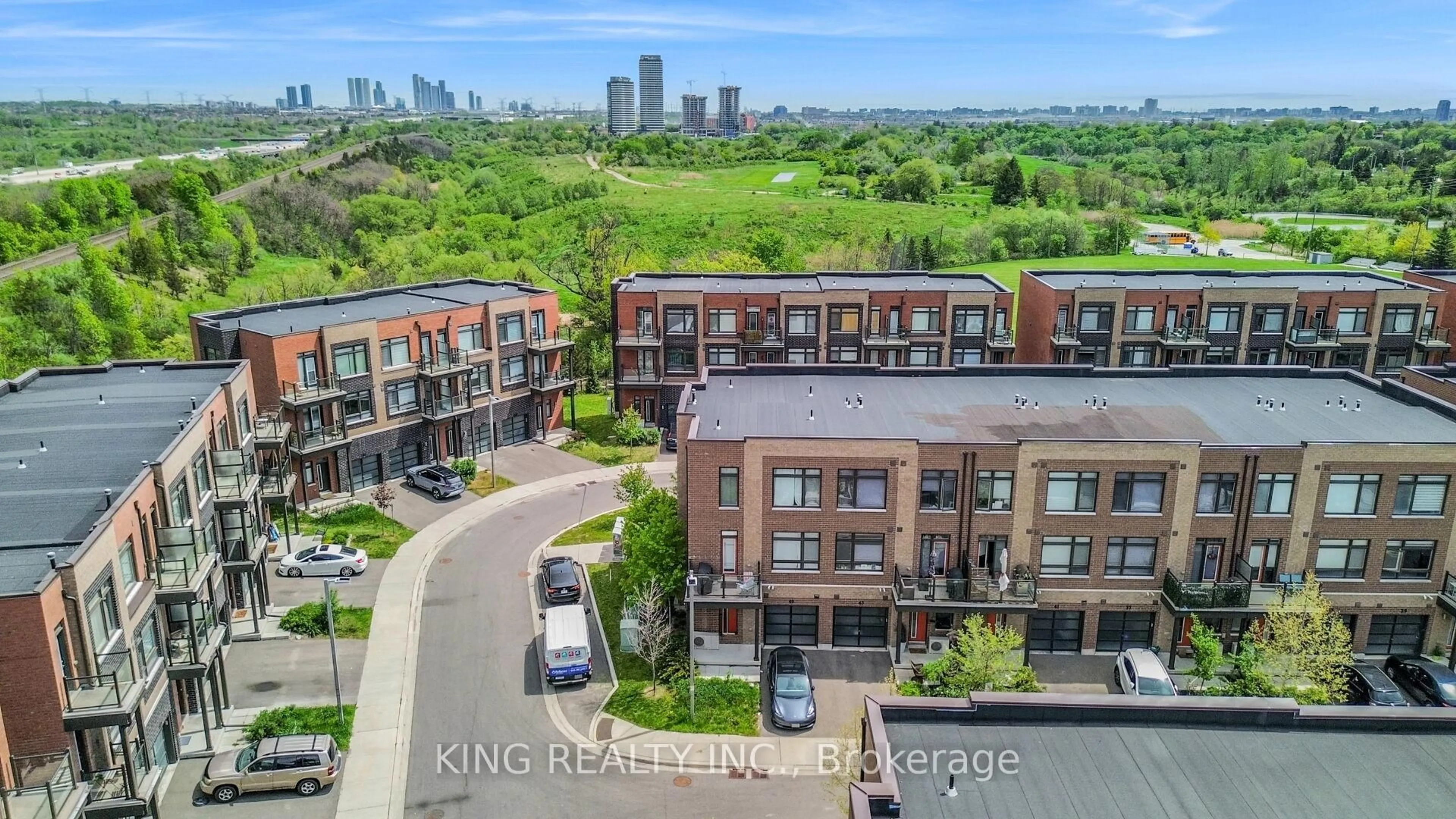 A pic from outside/outdoor area/front of a property/back of a property/a pic from drone, city buildings view from balcony for 49 ENGEL St, Vaughan Ontario L4L 0L8