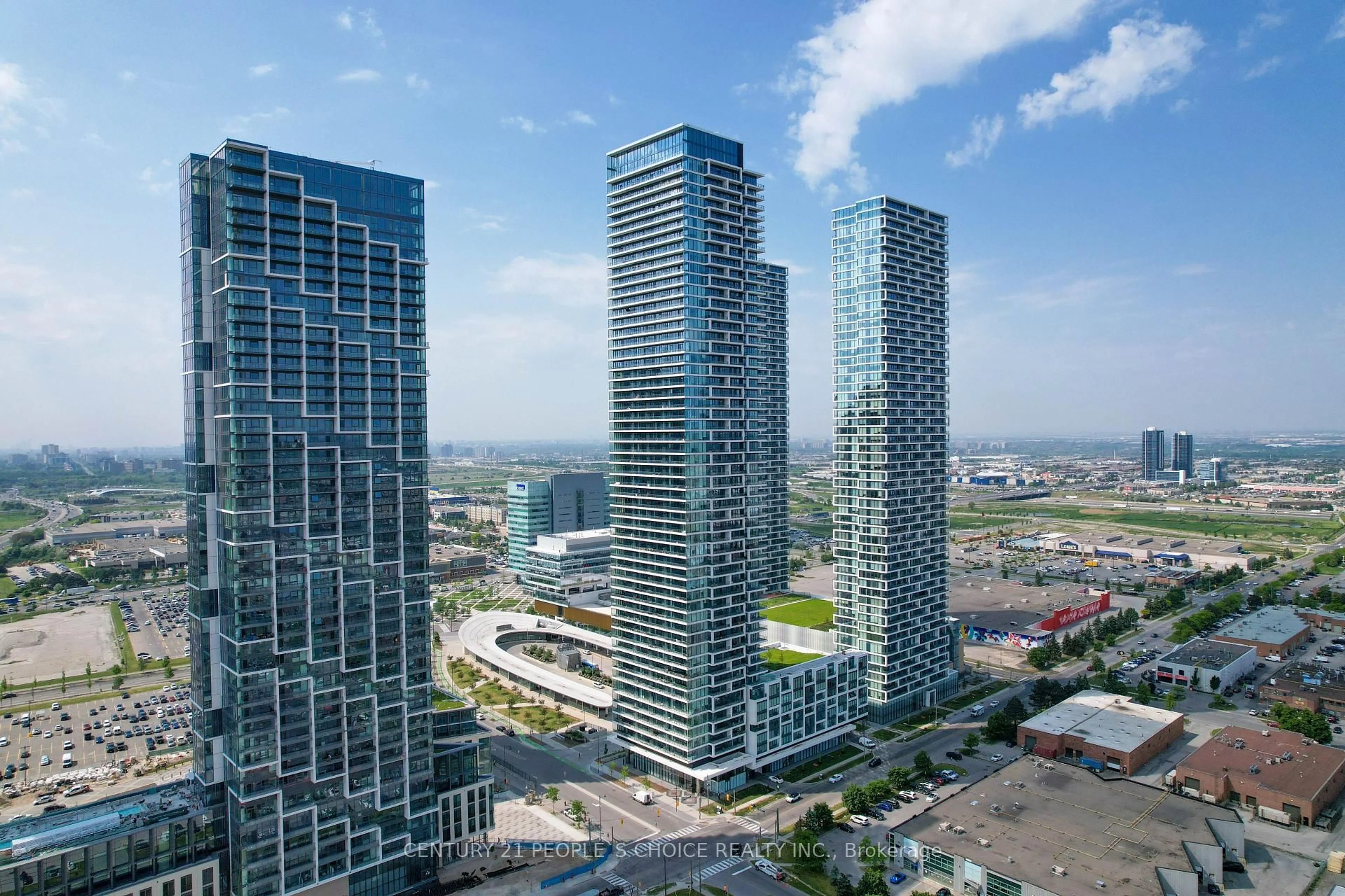 A pic from outside/outdoor area/front of a property/back of a property/a pic from drone, city buildings view from balcony for 950 Portage Pkwy #205, Vaughan Ontario L4K 0J7