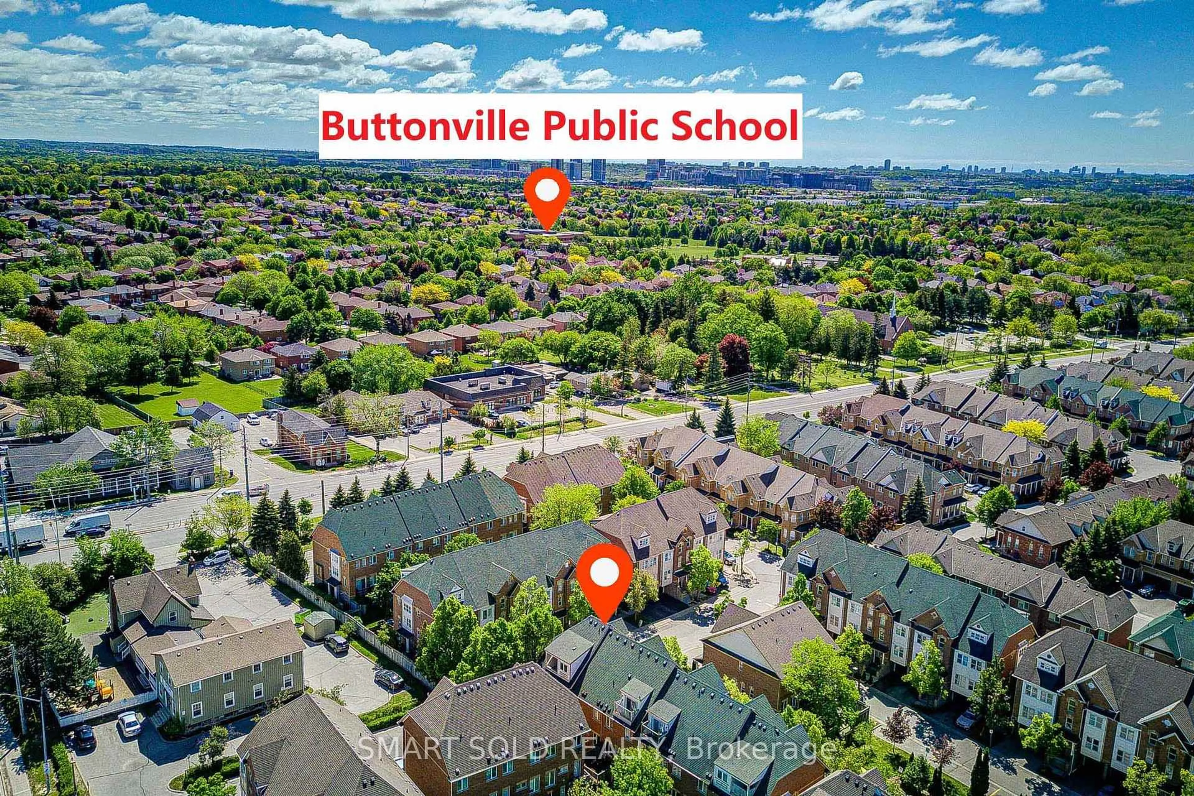 A pic from outside/outdoor area/front of a property/back of a property/a pic from drone, street for 63 Michael Way, Markham Ontario L3R 5G4