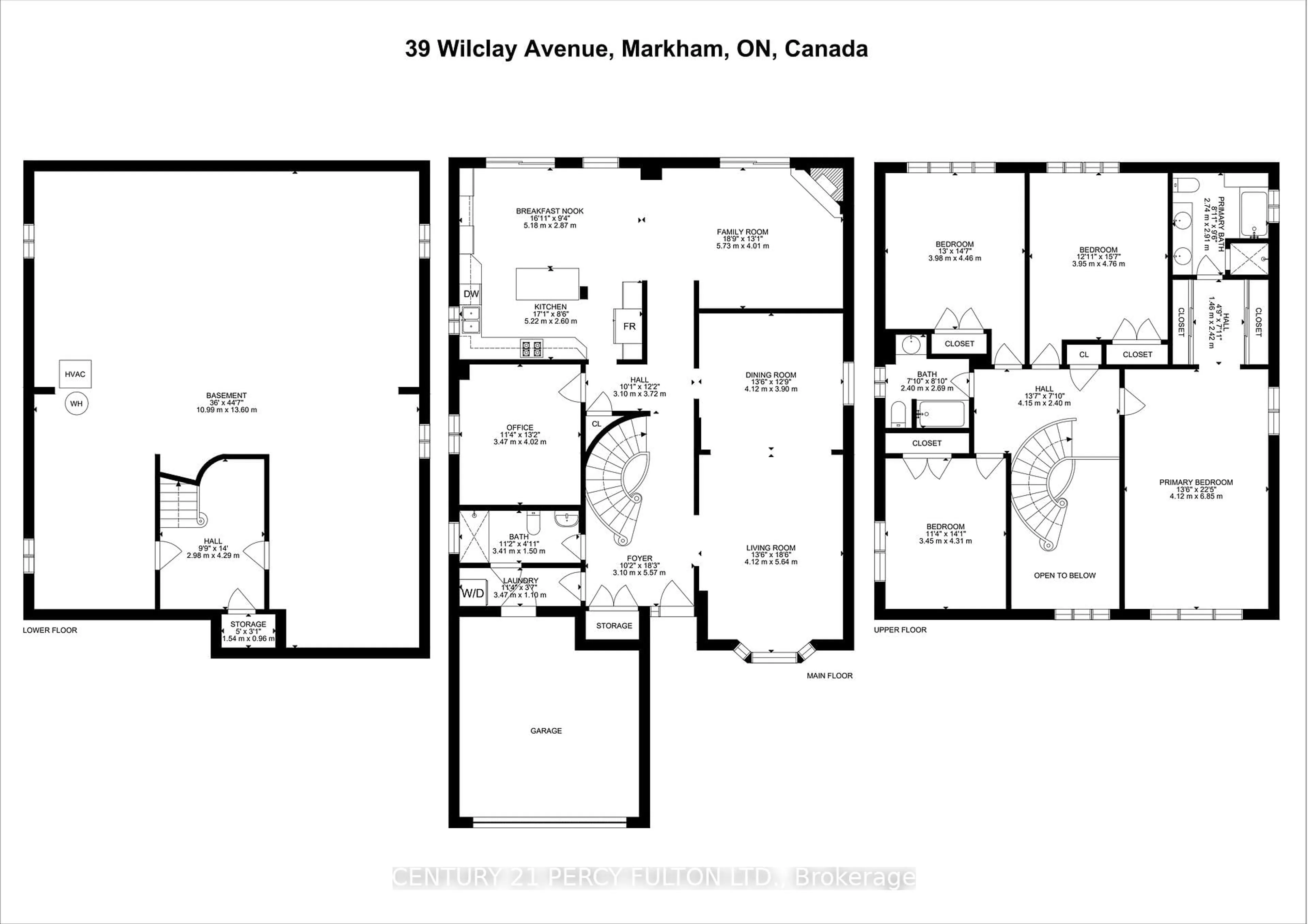 Floor plan for 39 Wilclay Ave, Markham Ontario L3S 1S7