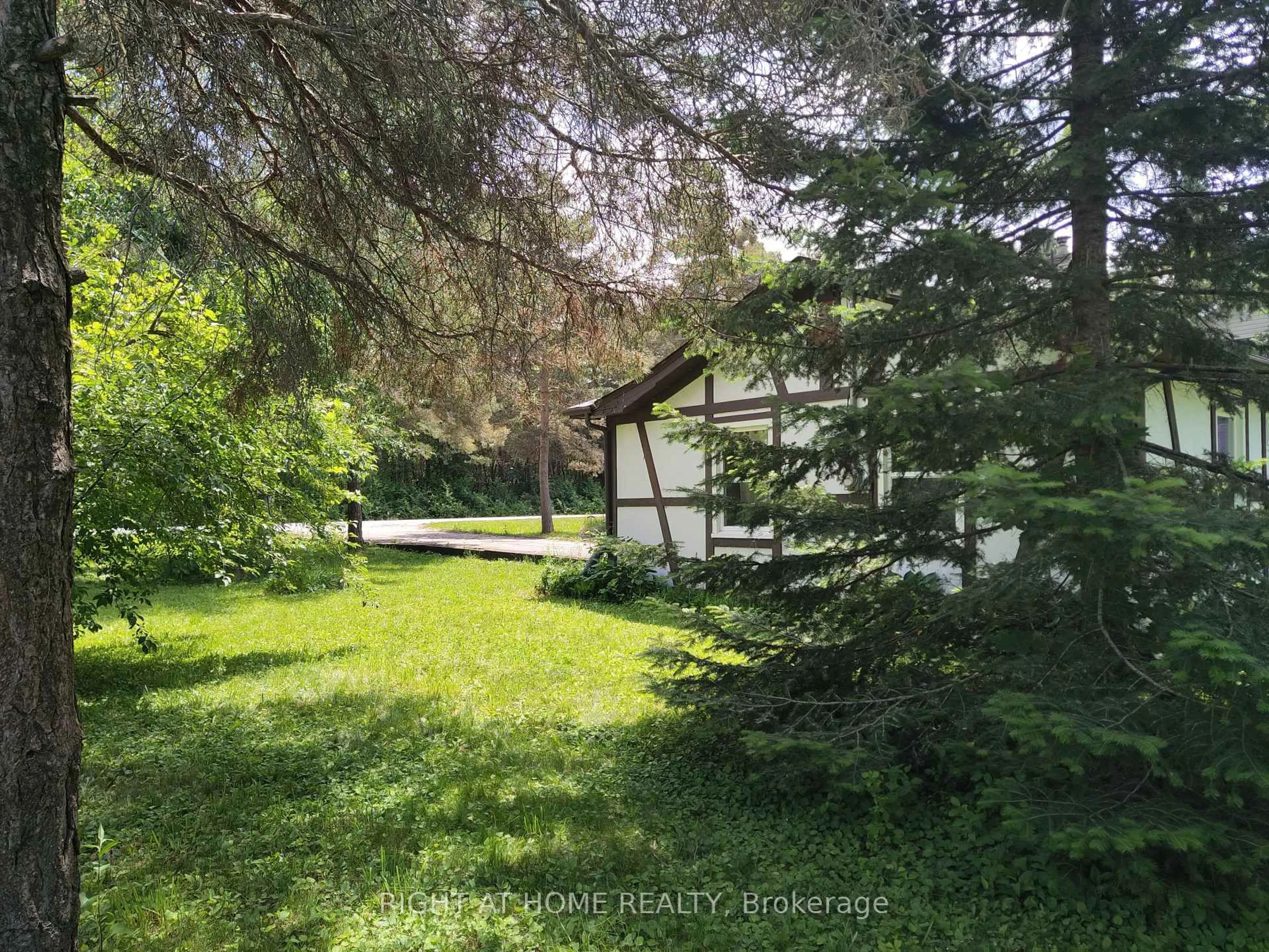 A pic from outside/outdoor area/front of a property/back of a property/a pic from drone, forest/trees view for 110 Ethel Park Dr, Brock Ontario L0K 1A0