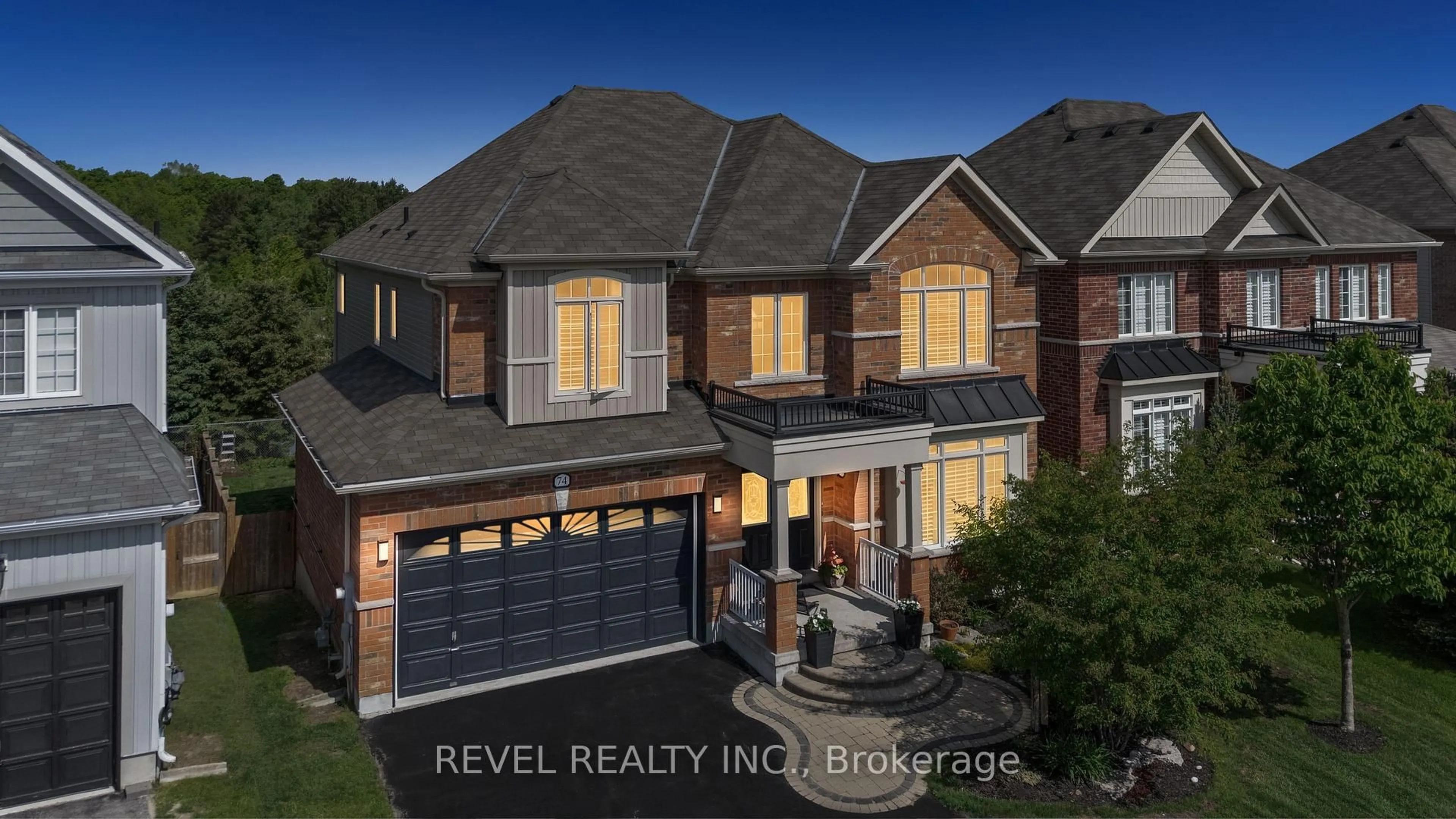 Home with brick exterior material, street for 74 Mount Cres, Essa Ontario L0M 1B5