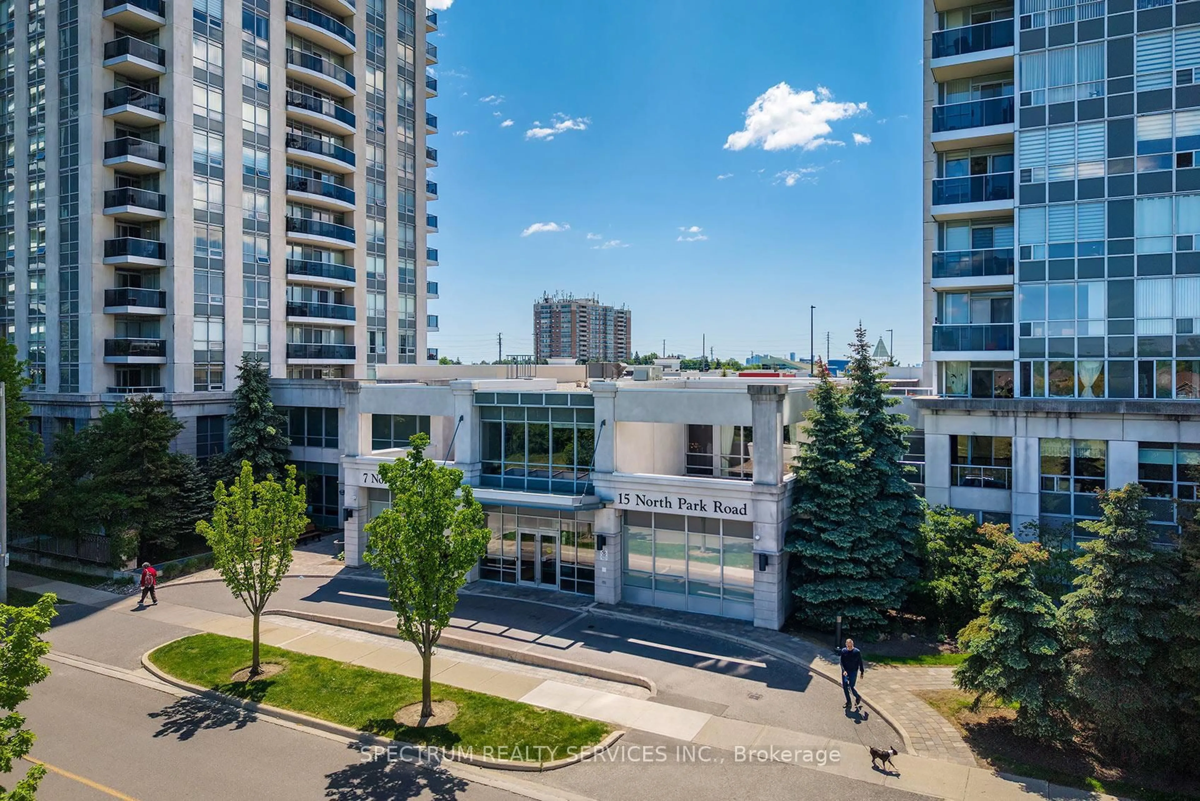 A pic from outside/outdoor area/front of a property/back of a property/a pic from drone, city buildings view from balcony for 15 North Park Rd #904, Vaughan Ontario L4J 0A1