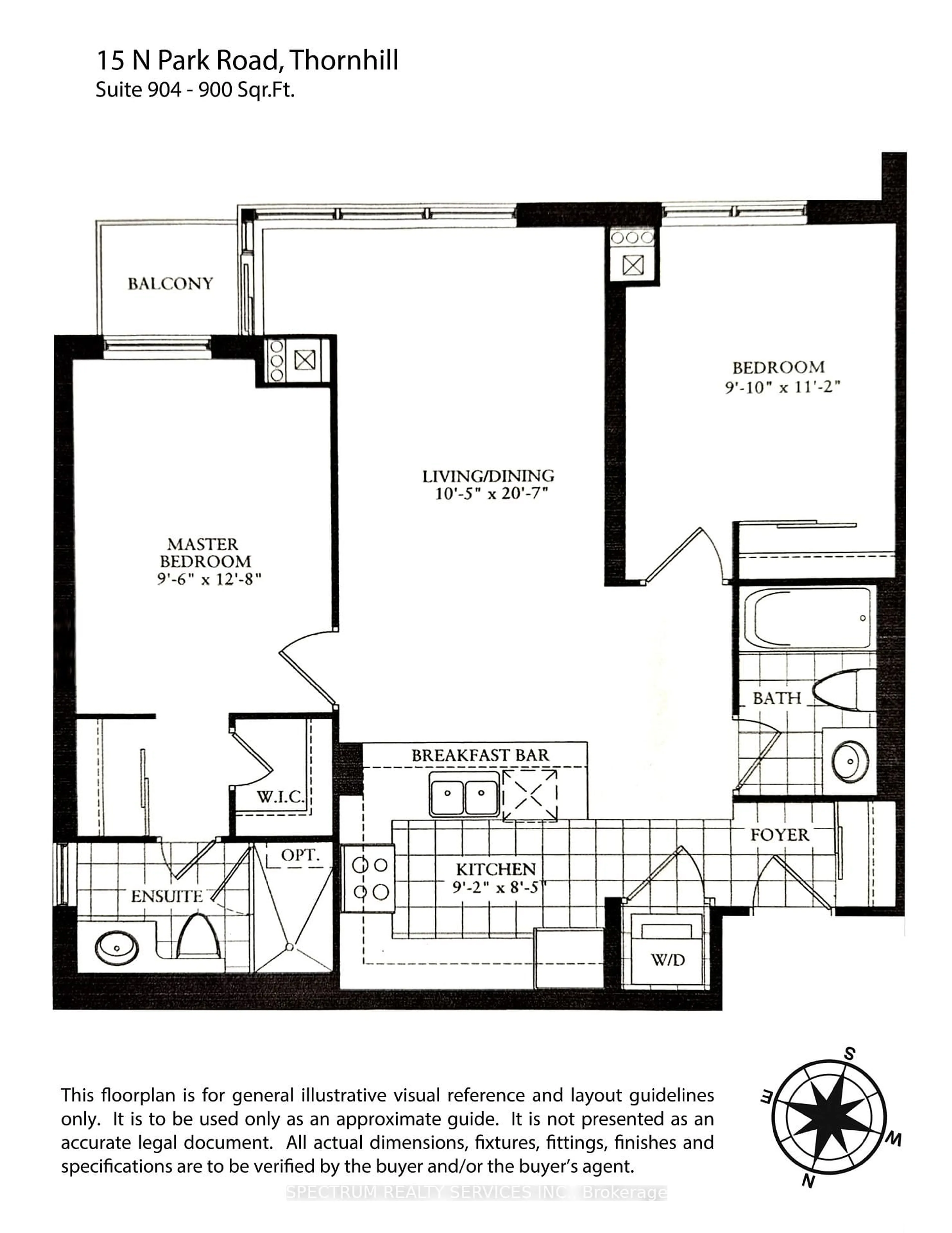 Floor plan for 15 North Park Rd #904, Vaughan Ontario L4J 0A1