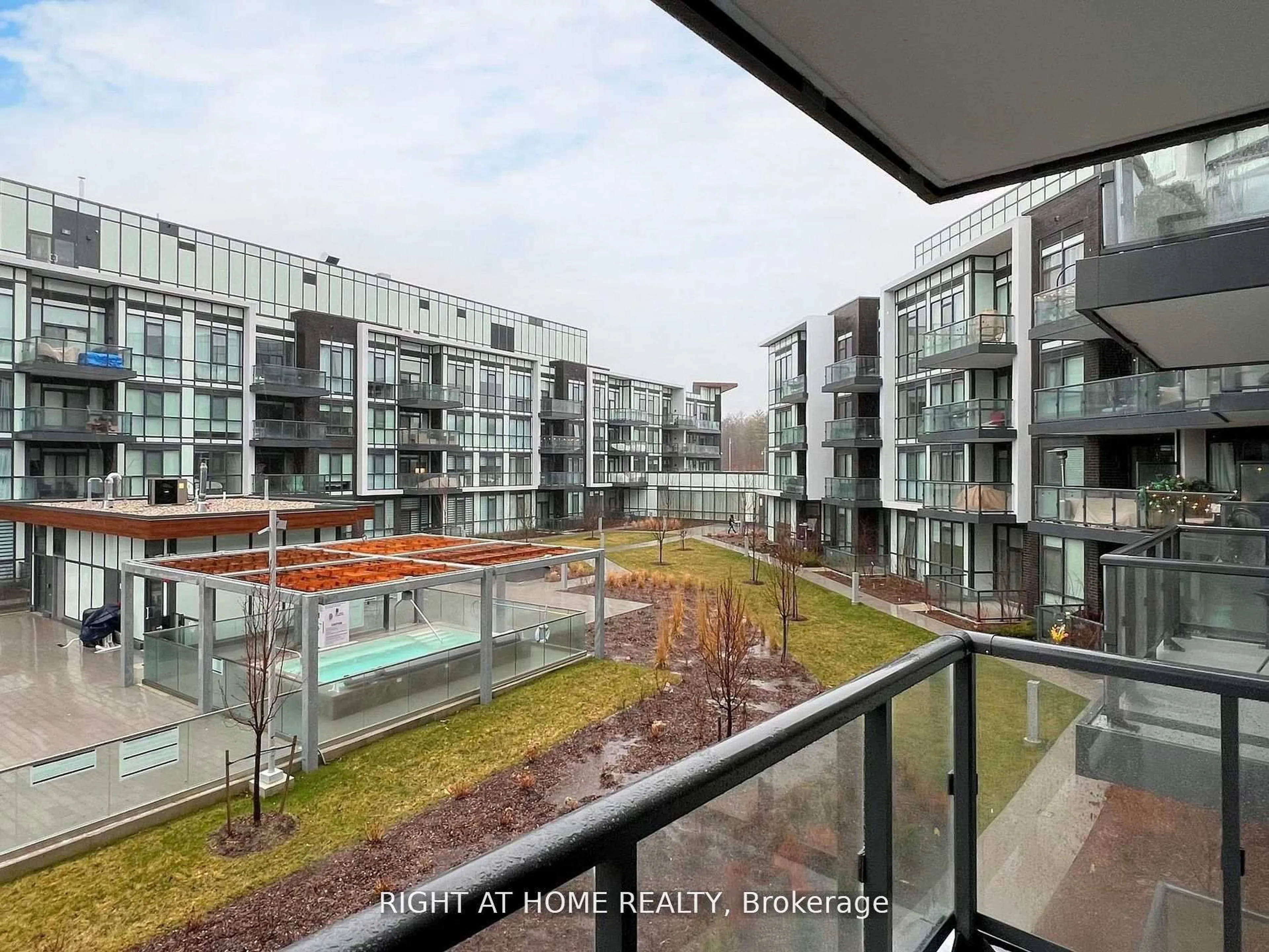 Balcony in the apartment, city buildings view from balcony for 415 Sea Ray Ave #224, Innisfil Ontario L9S 0R5