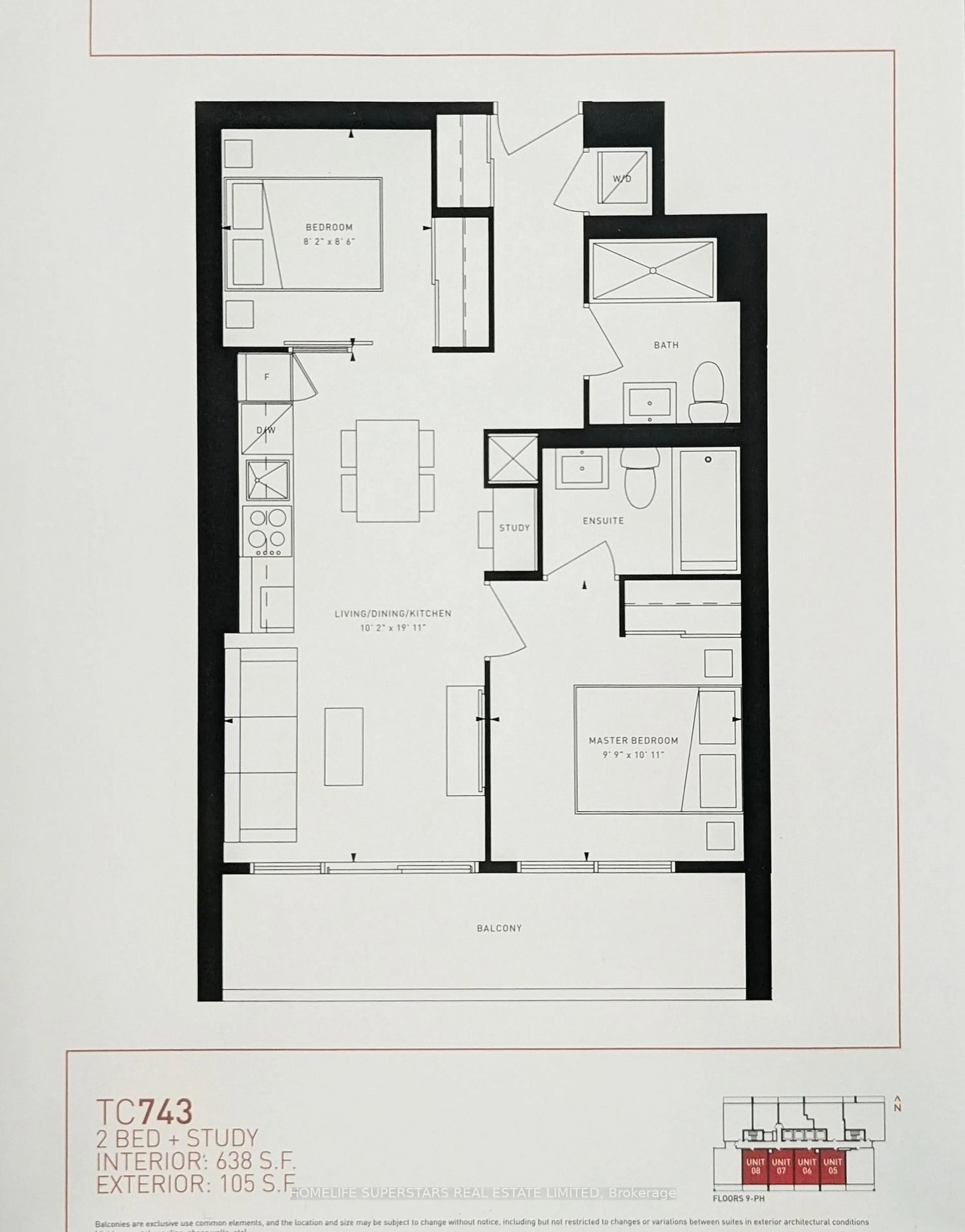 Floor plan for 5 Buttermill Ave #3005, Vaughan Ontario L4K 0J5