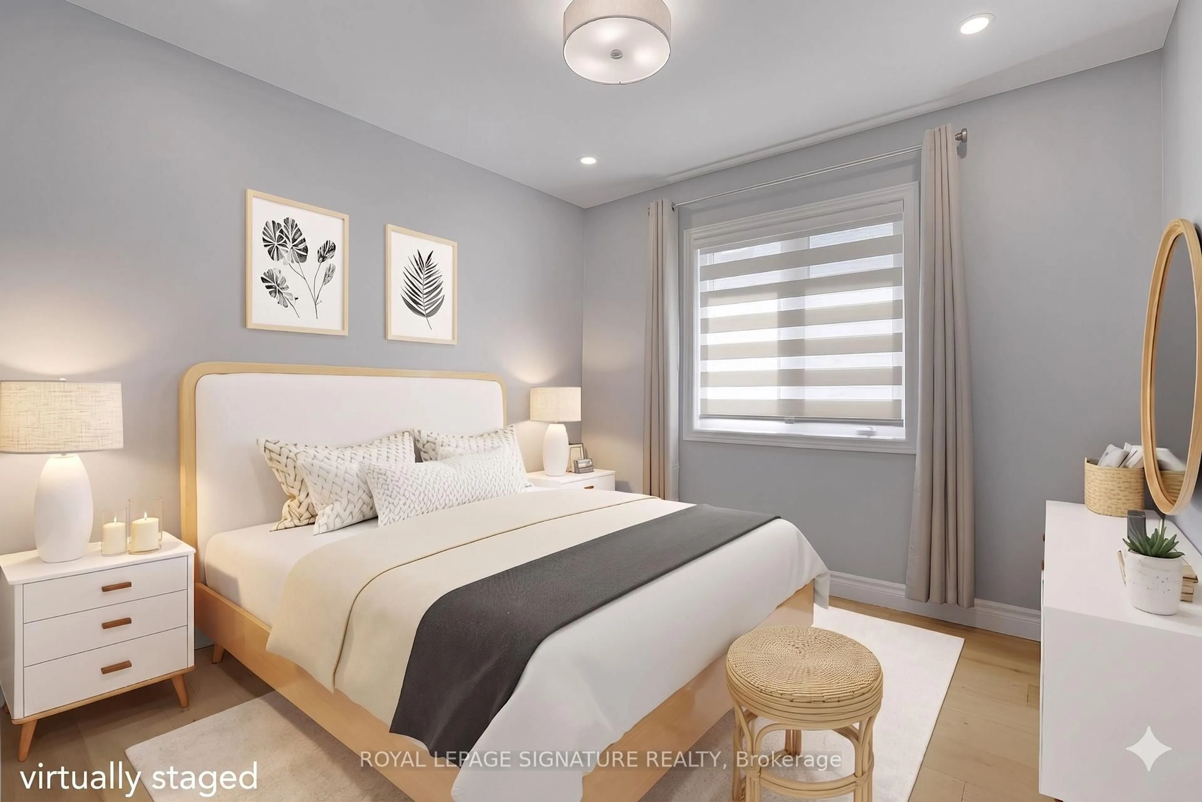 Bedroom with bed, wood/laminate floor for 35 Mahogany Forest Dr, Vaughan Ontario L6A 4S8