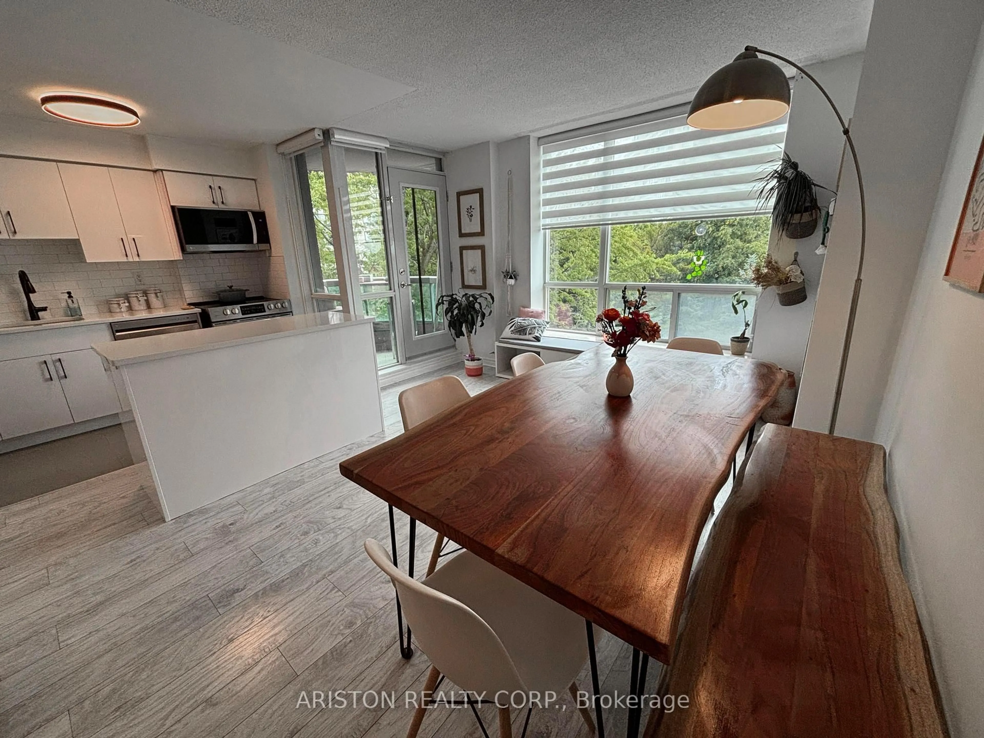 Open concept kitchen, wood/laminate floor for 745 New Westminster Dr #409, Vaughan Ontario L4J 8J9