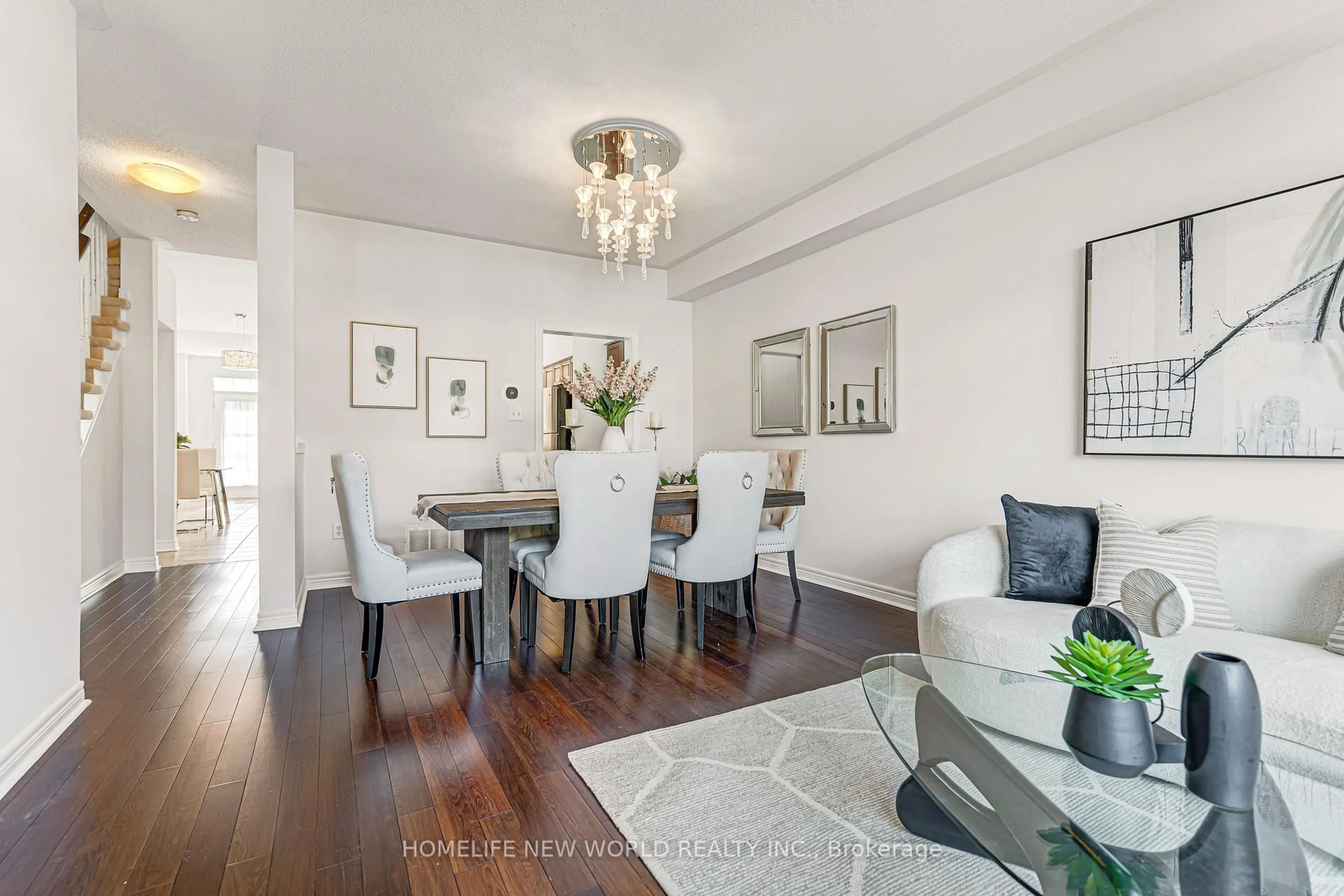 Dining room, wood/laminate floor for 2957 Bur Oak Ave, Markham Ontario L6B 1B6