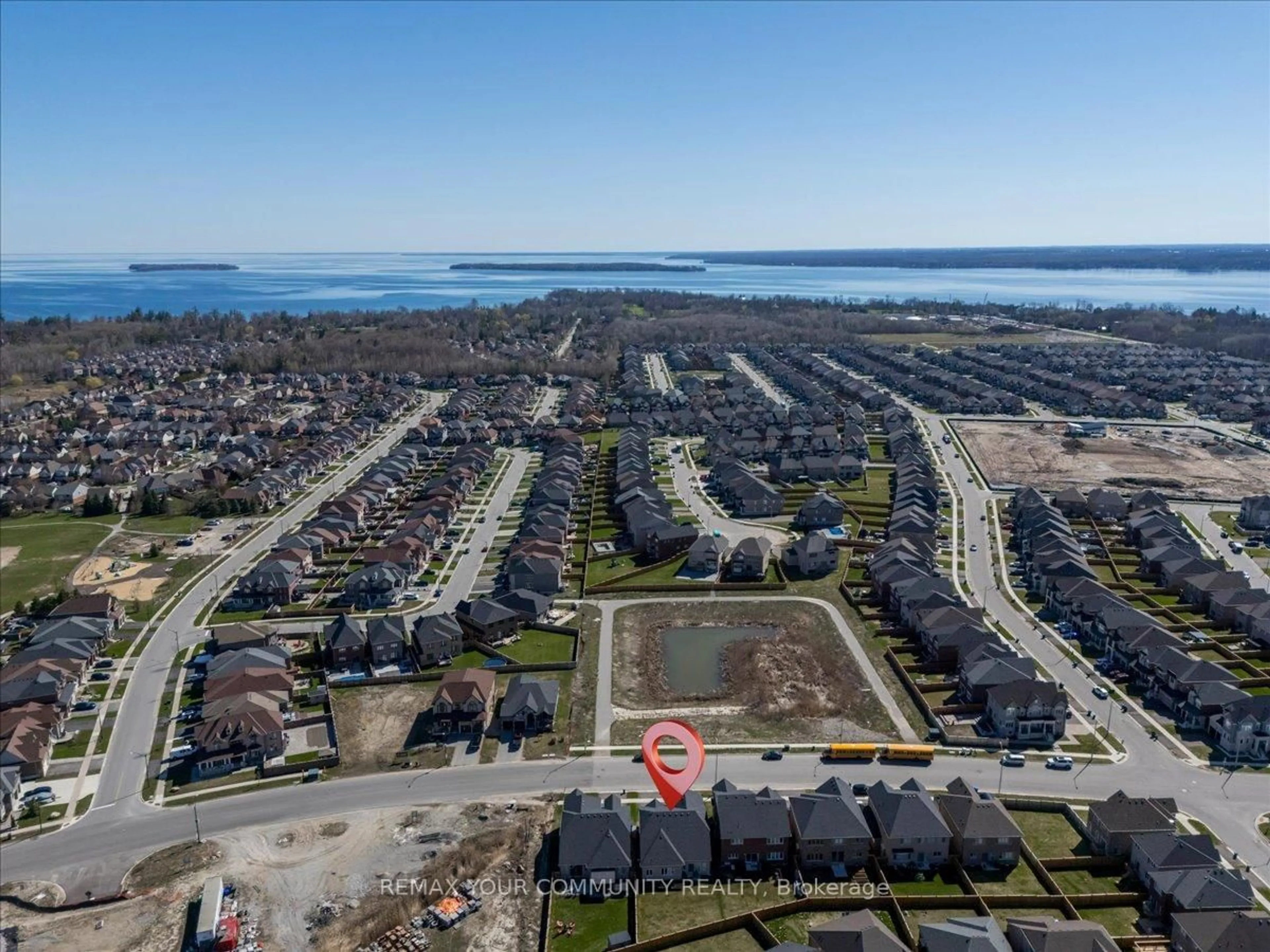 A pic from outside/outdoor area/front of a property/back of a property/a pic from drone, water/lake/river/ocean view for 1646 Webster Blvd, Innisfil Ontario L9S 0P7