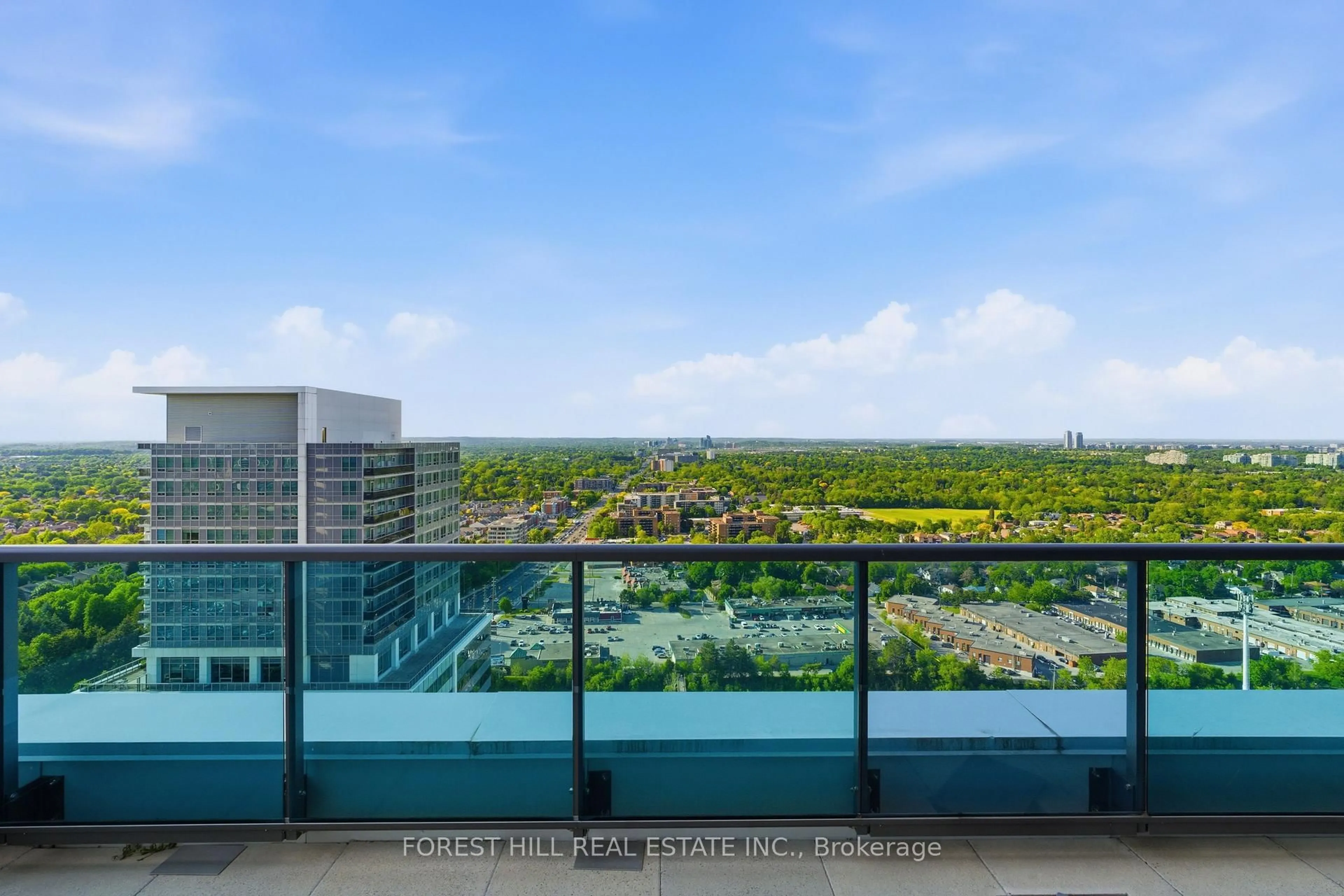 Balcony in the apartment, city buildings view from balcony for 7165 Yonge St #2509, Markham Ontario L3T 0C9