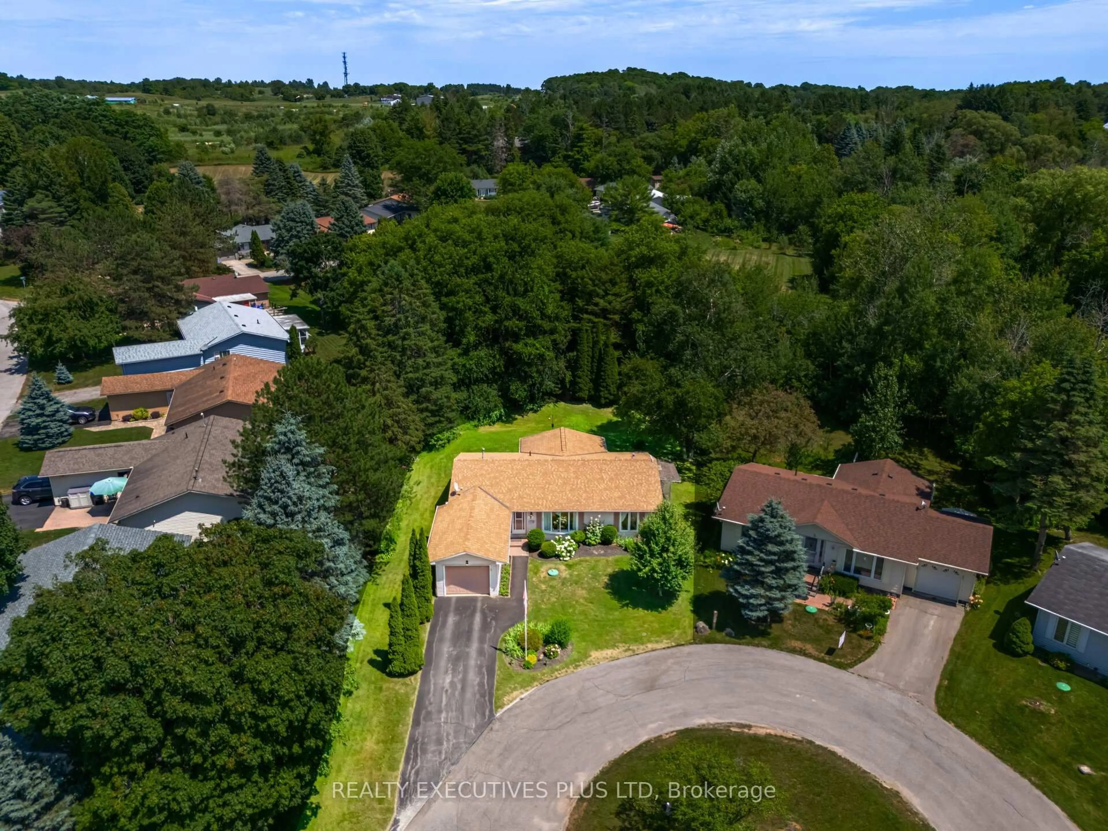A pic from outside/outdoor area/front of a property/back of a property/a pic from drone, street for 3 Pineview Crt, New Tecumseth Ontario L0G 1W0