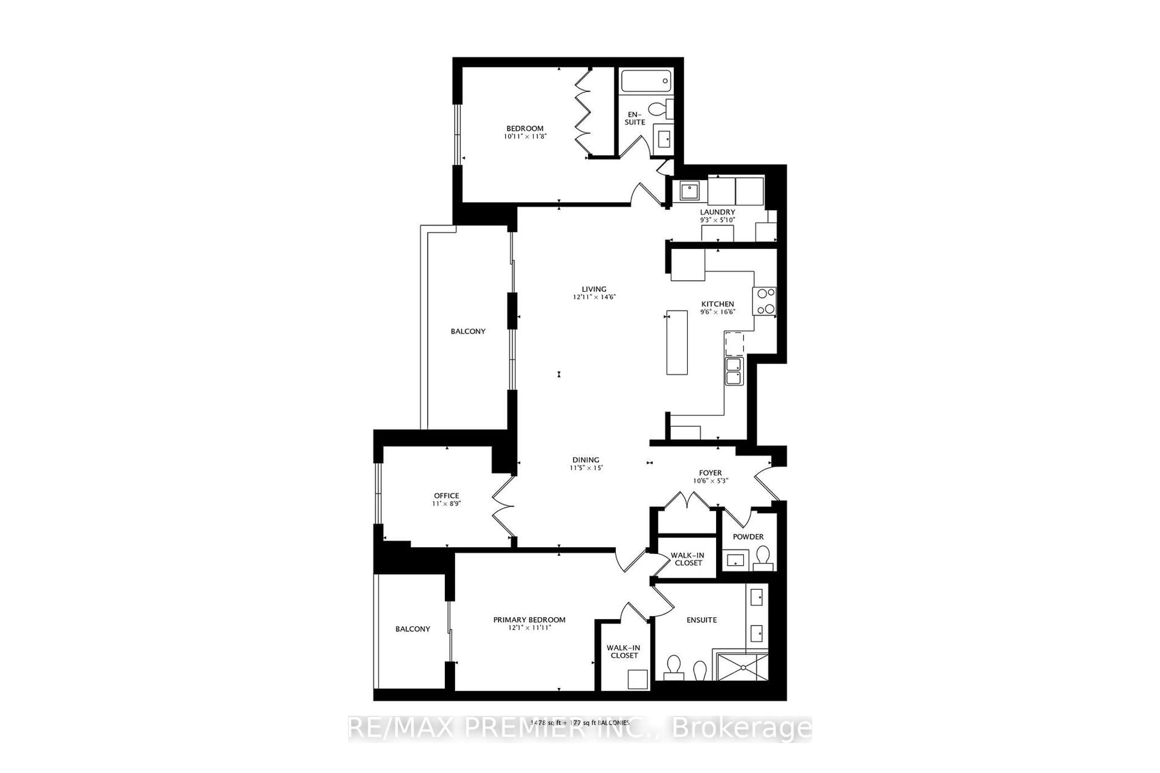 Floor plan for 9245 Jane St #1106, Vaughan Ontario L6A 1H7