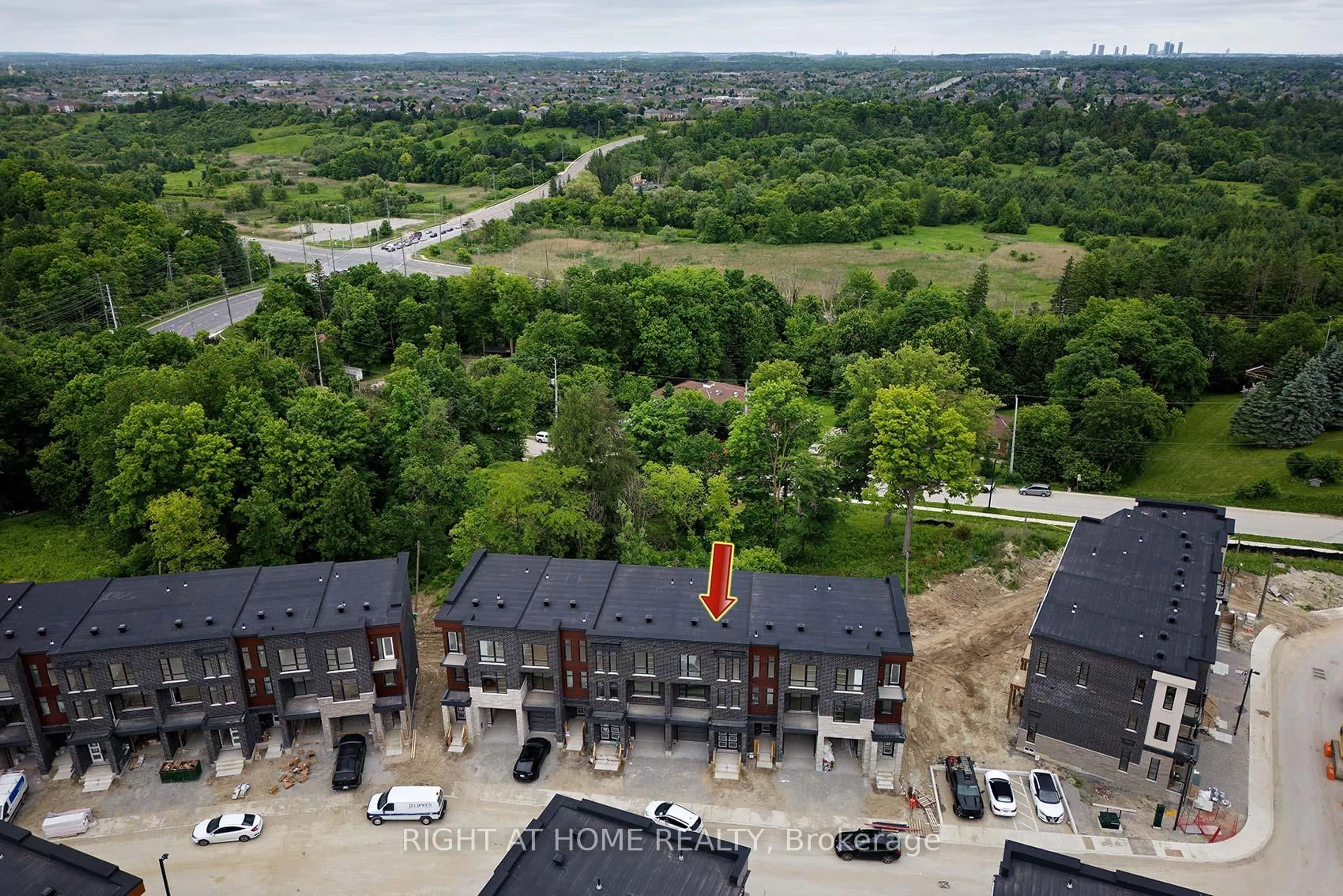 A pic from outside/outdoor area/front of a property/back of a property/a pic from drone, city buildings view from balcony for 19 Paradox St, Vaughan Ontario L4H 5H1