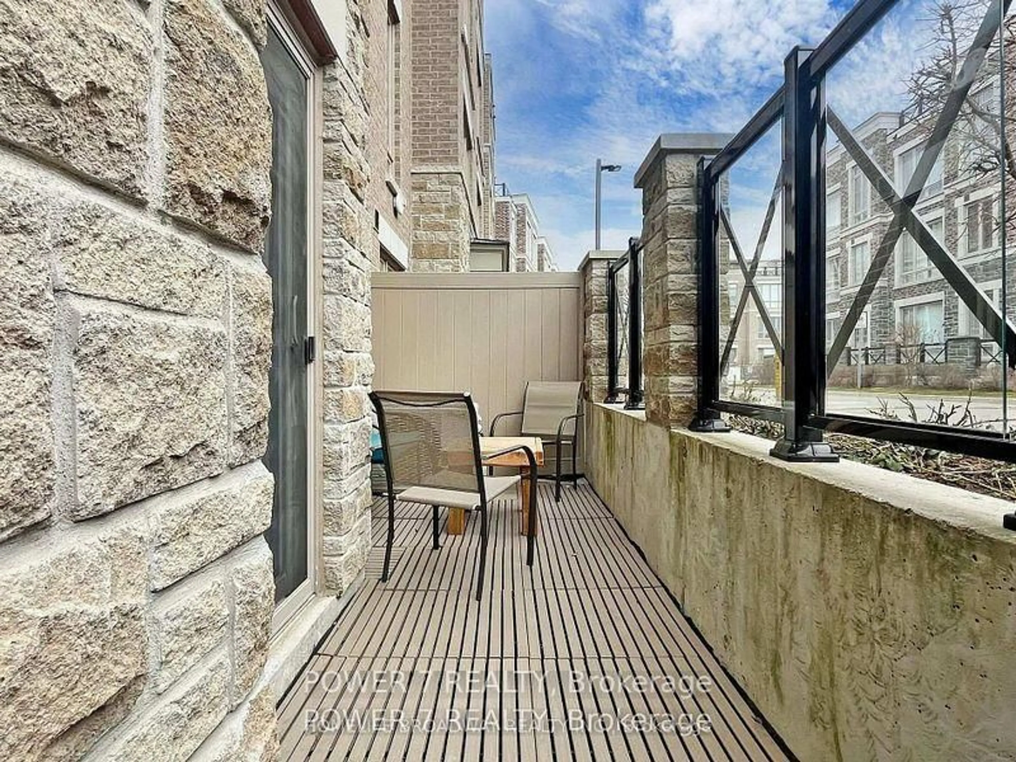 Patio, city buildings view from balcony for 30 Dunsheath Way #509, Markham Ontario L6B 1N3