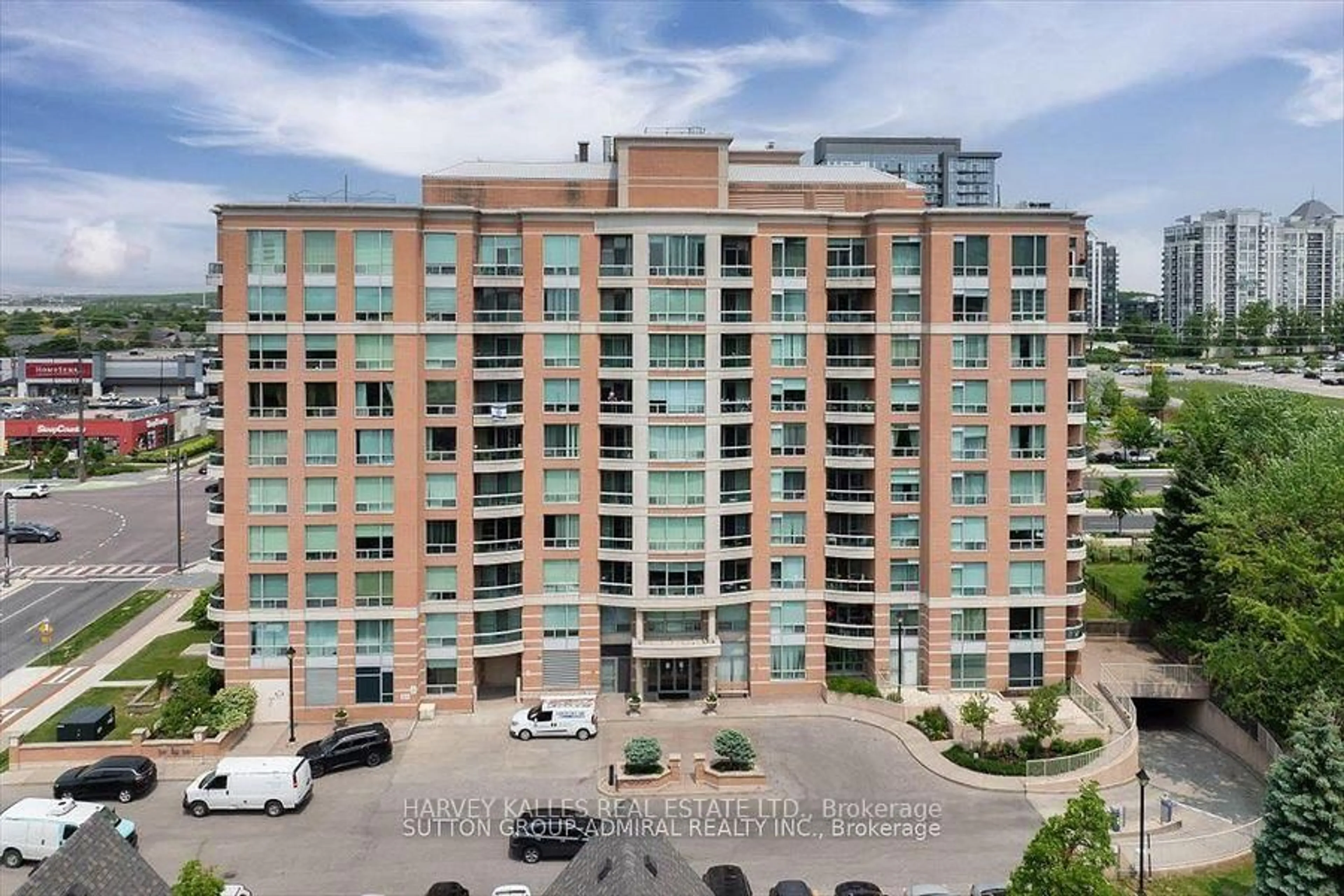 A pic from outside/outdoor area/front of a property/back of a property/a pic from drone, city buildings view from balcony for 745 New Westminster Dr #302, Vaughan Ontario L4J 8J9