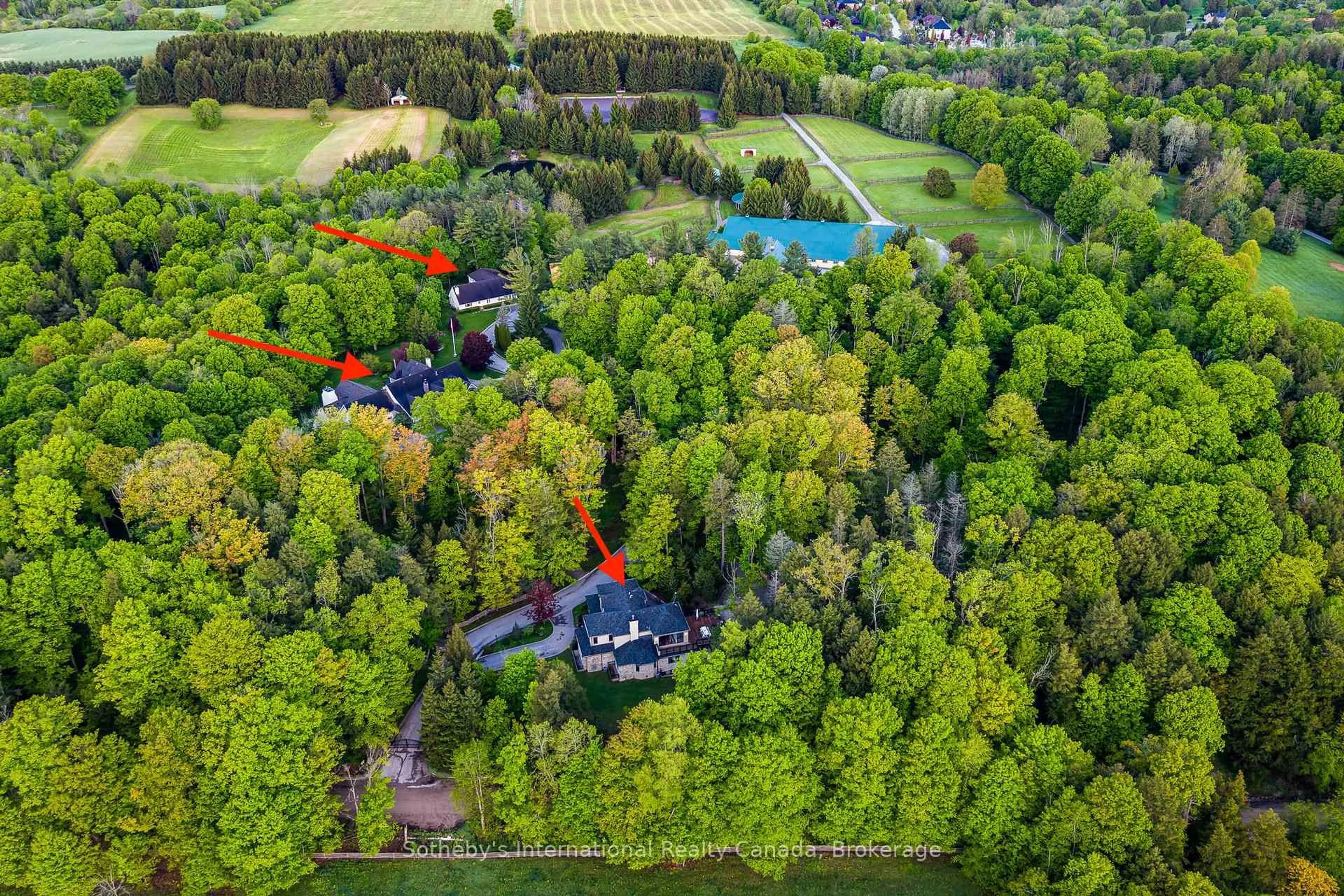 A pic from outside/outdoor area/front of a property/back of a property/a pic from drone, forest/trees view for 12800 8th Concession, King Ontario L7B 1K4