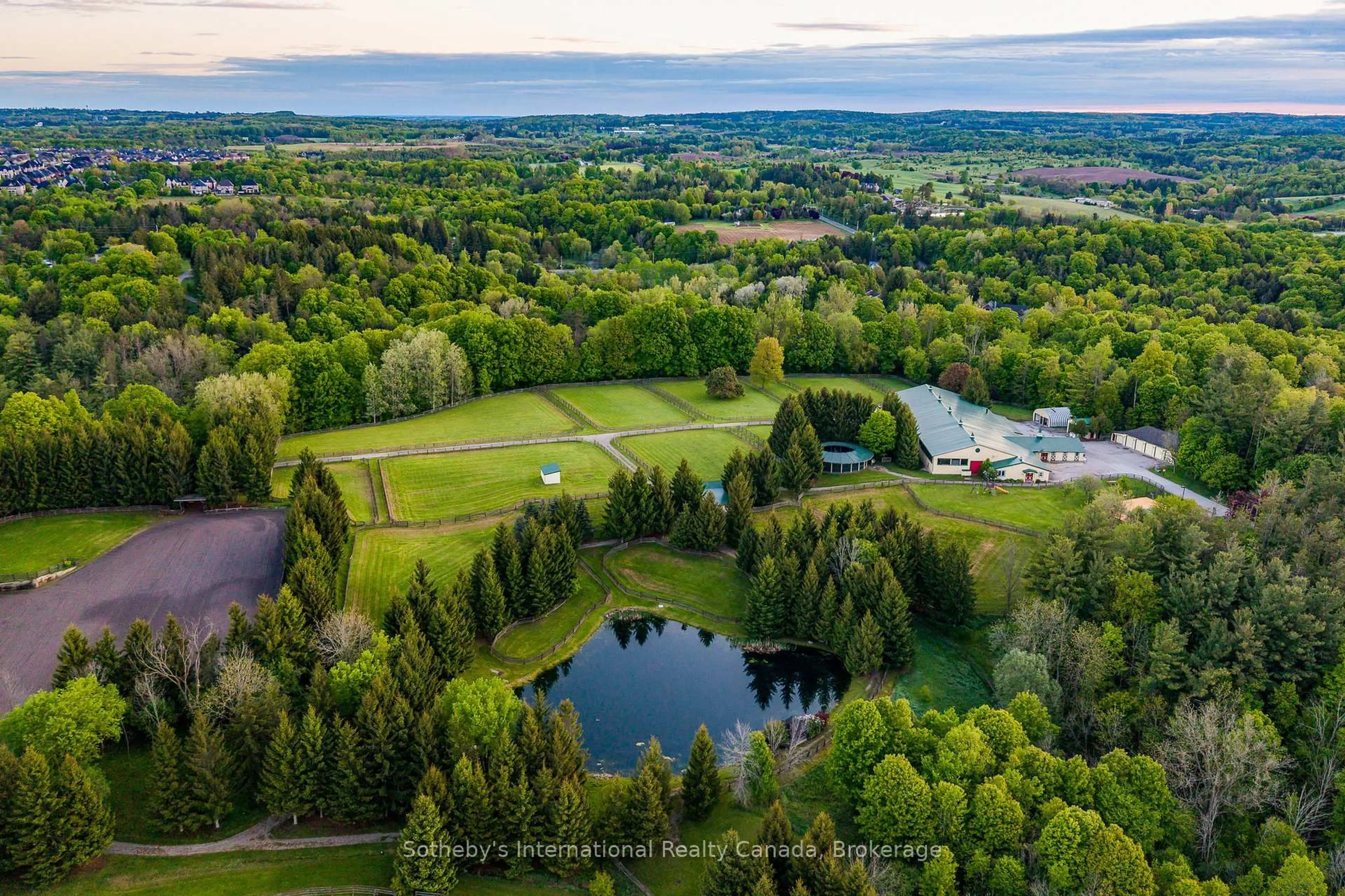 A pic from outside/outdoor area/front of a property/back of a property/a pic from drone, water/lake/river/ocean view for 12800 8th Concession, King Ontario L7B 1K4