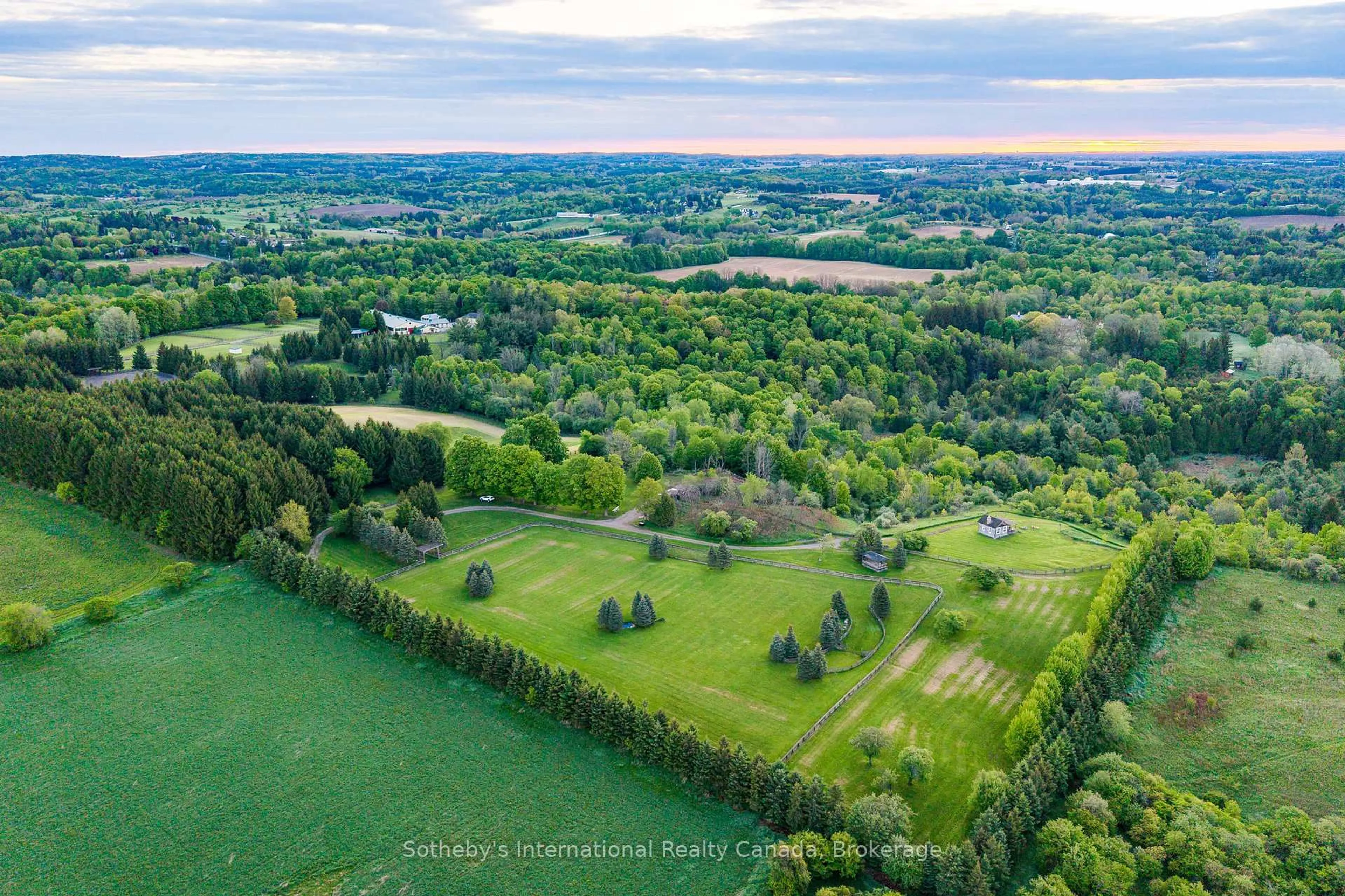 A pic from outside/outdoor area/front of a property/back of a property/a pic from drone, water/lake/river/ocean view for 12800 8th Concession, King Ontario L7B 1K4