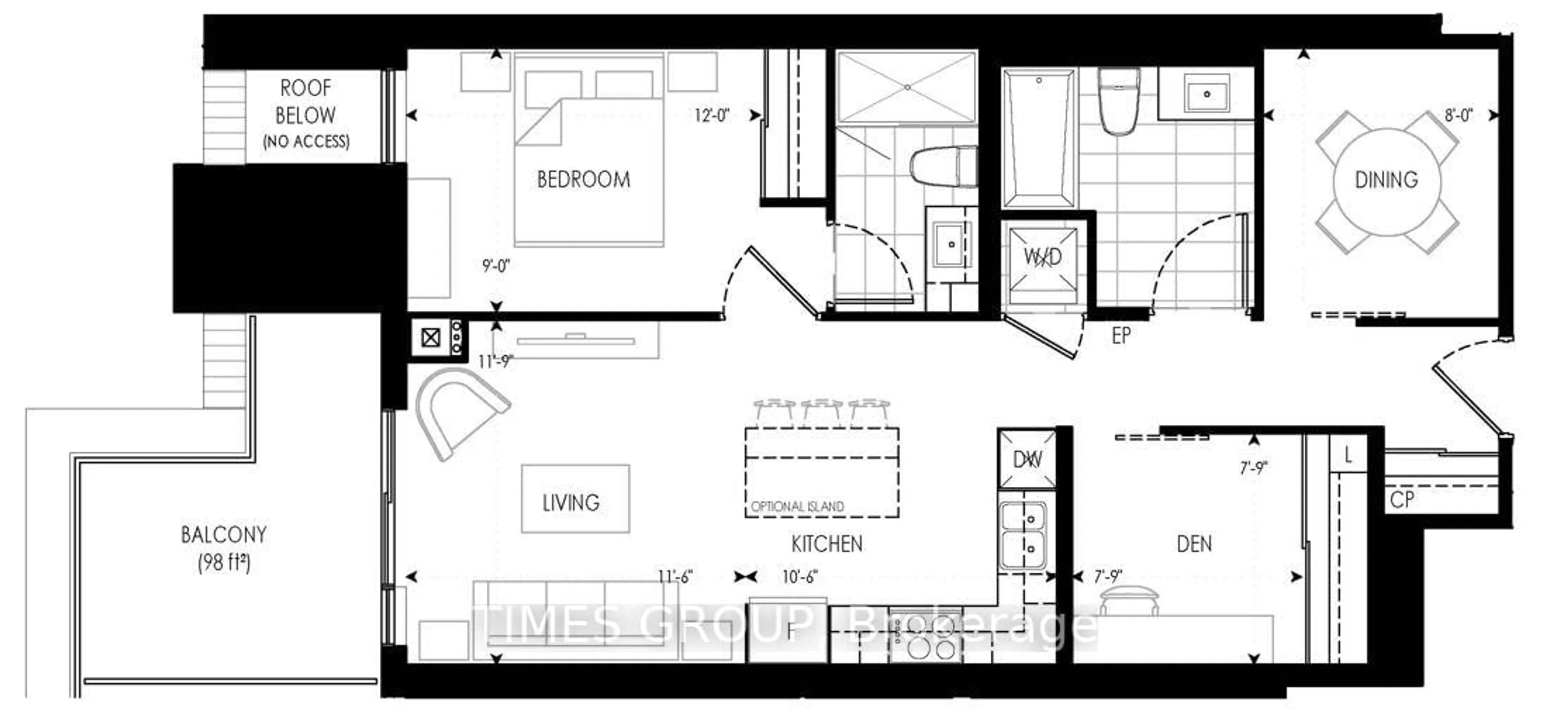 Floor plan for 12 Gandhi Lane #107, Markham Ontario L3T 0G8