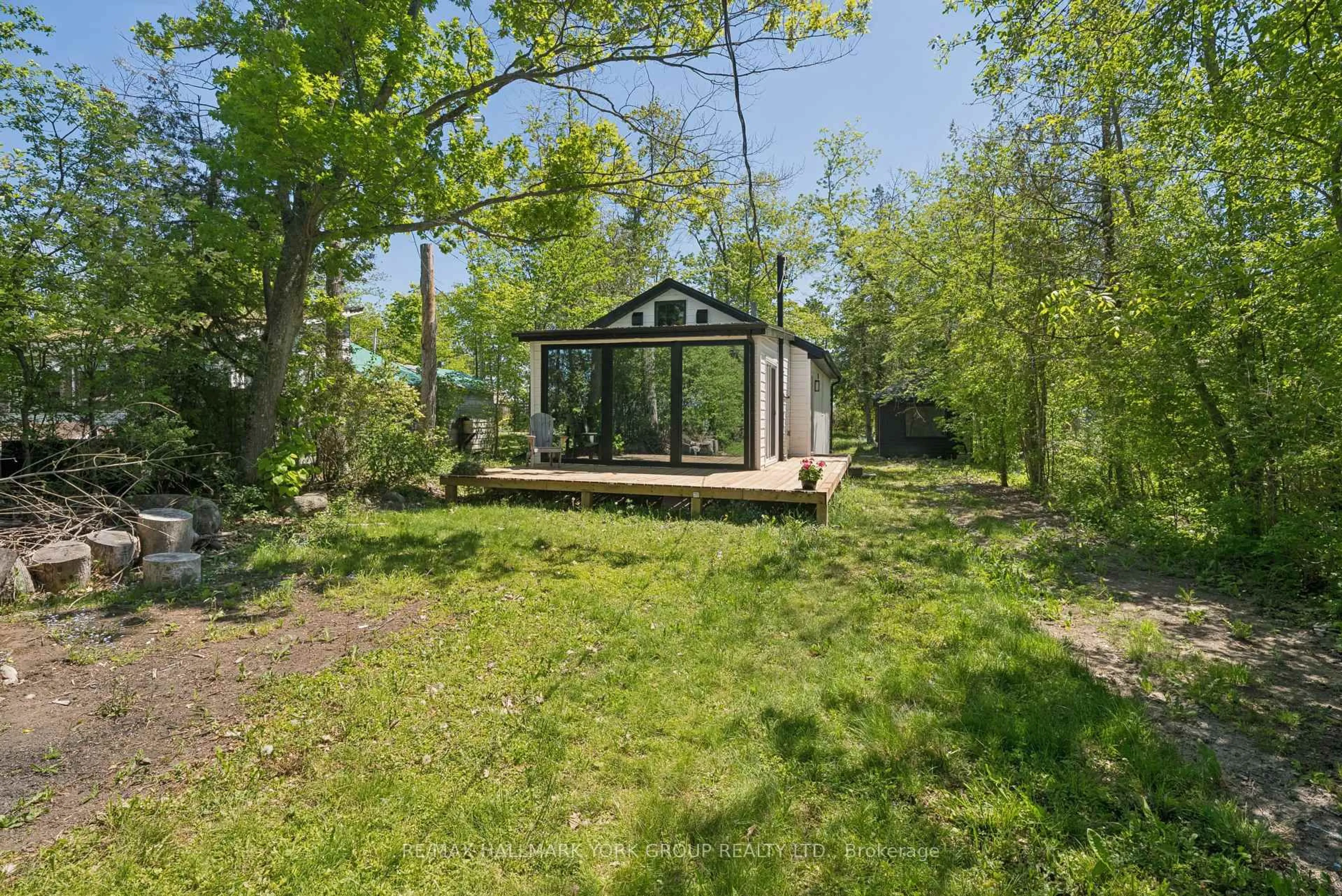 Patio, forest/trees view for 10 Snake Island Rd, Georgina Islands Ontario L4P 3E9