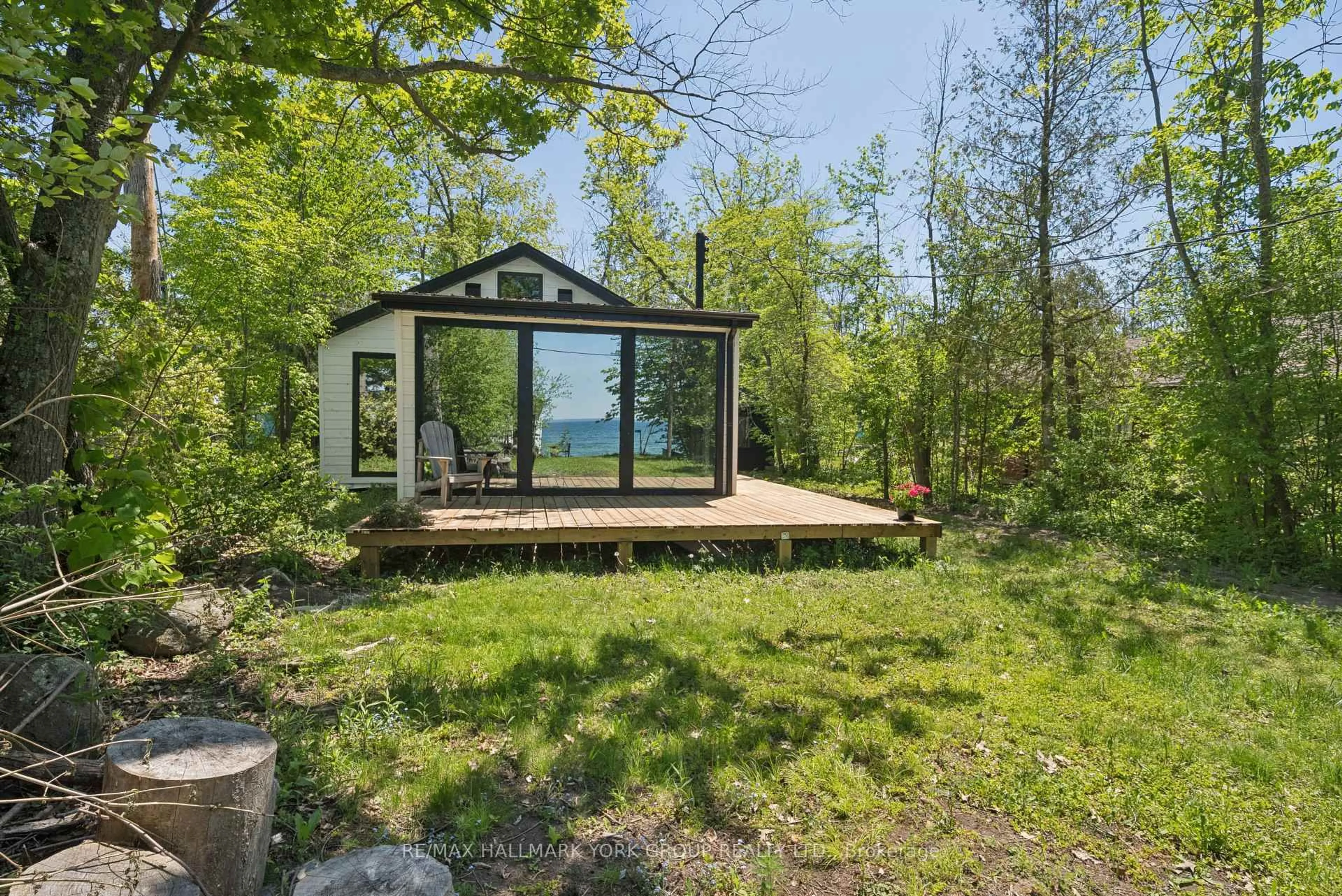 Patio, forest/trees view for 10 Snake Island Rd, Georgina Islands Ontario L4P 3E9