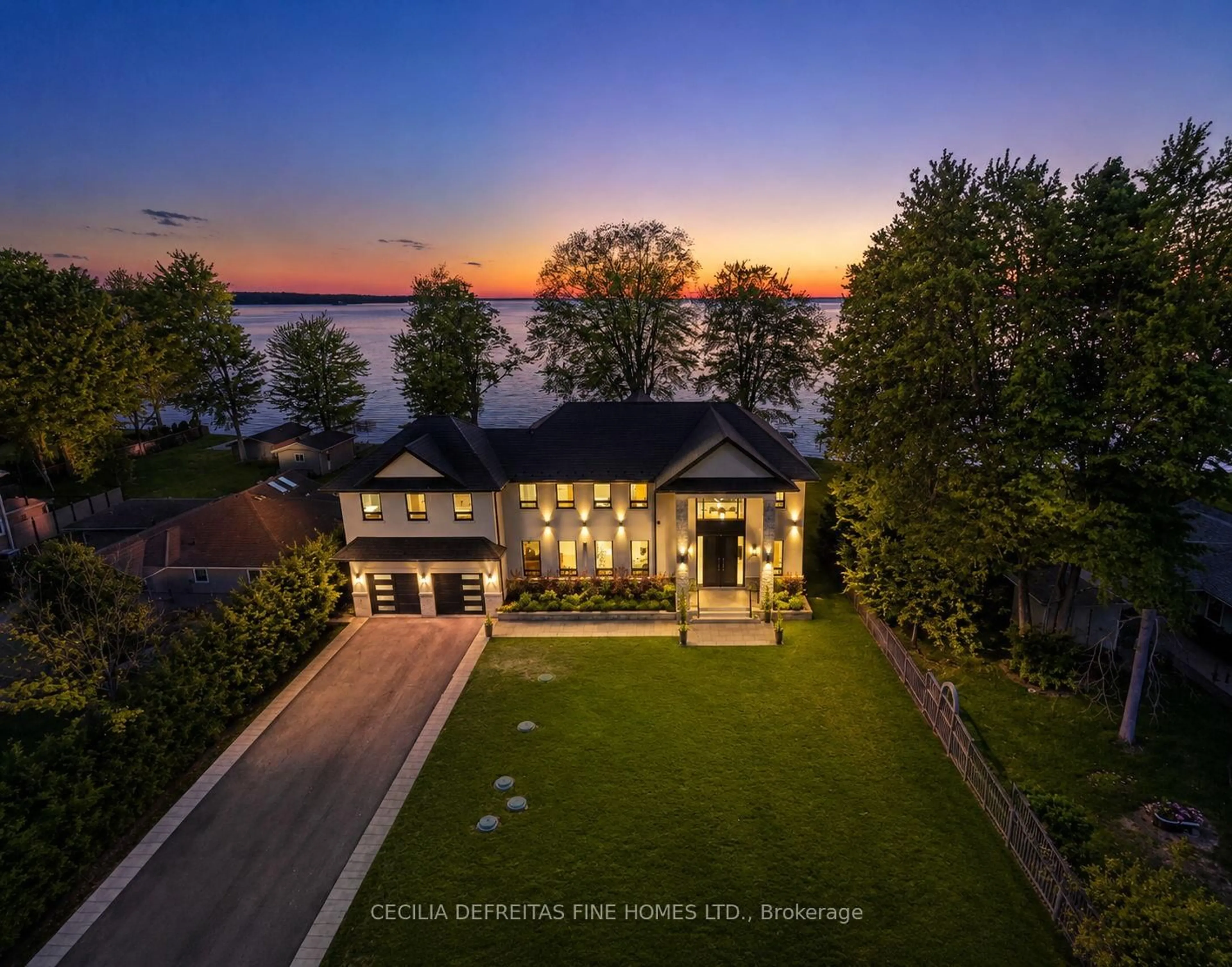 A pic from outside/outdoor area/front of a property/back of a property/a pic from drone, water/lake/river/ocean view for 98 Mcrae Beach Rd, Georgina Ontario L0E 1N0