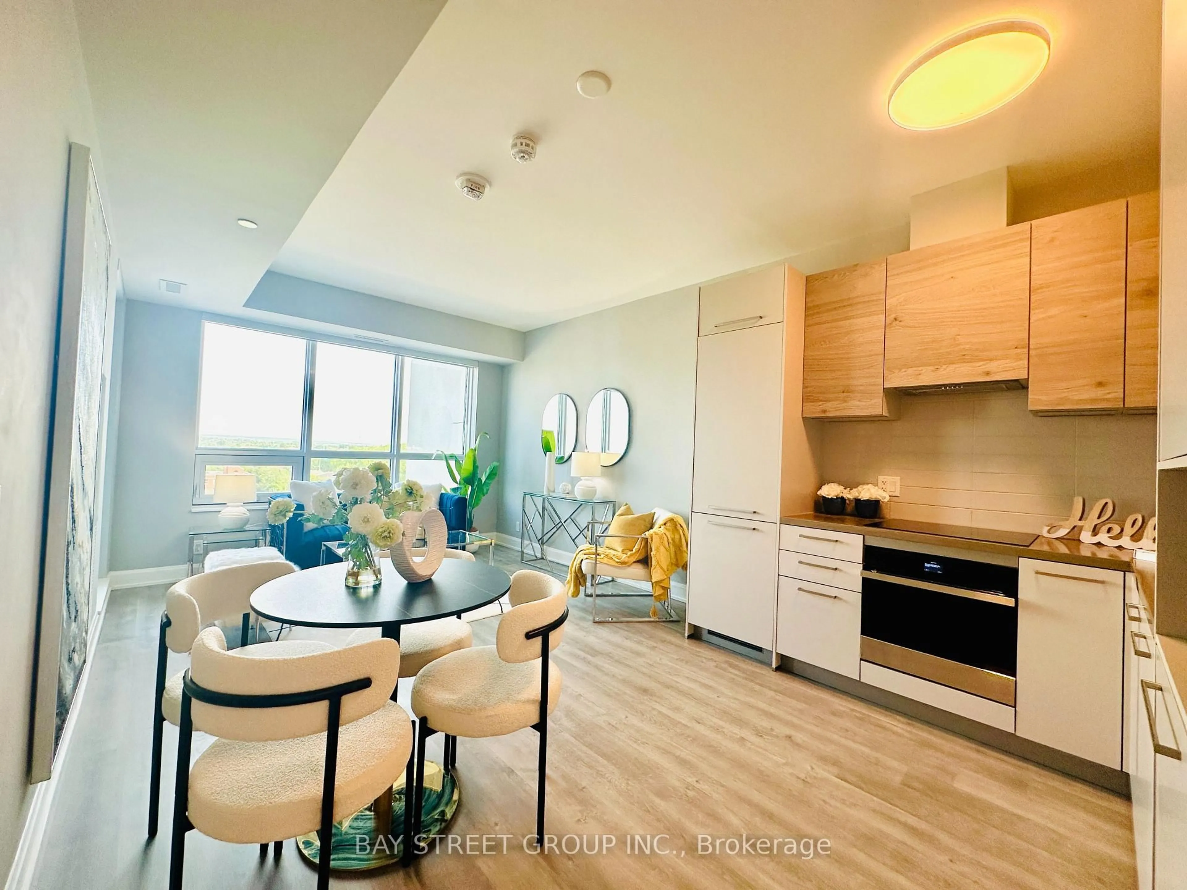 Open concept kitchen, wood/laminate floor for 12 Gandhi Lane #901, Markham Ontario L3T 0G8