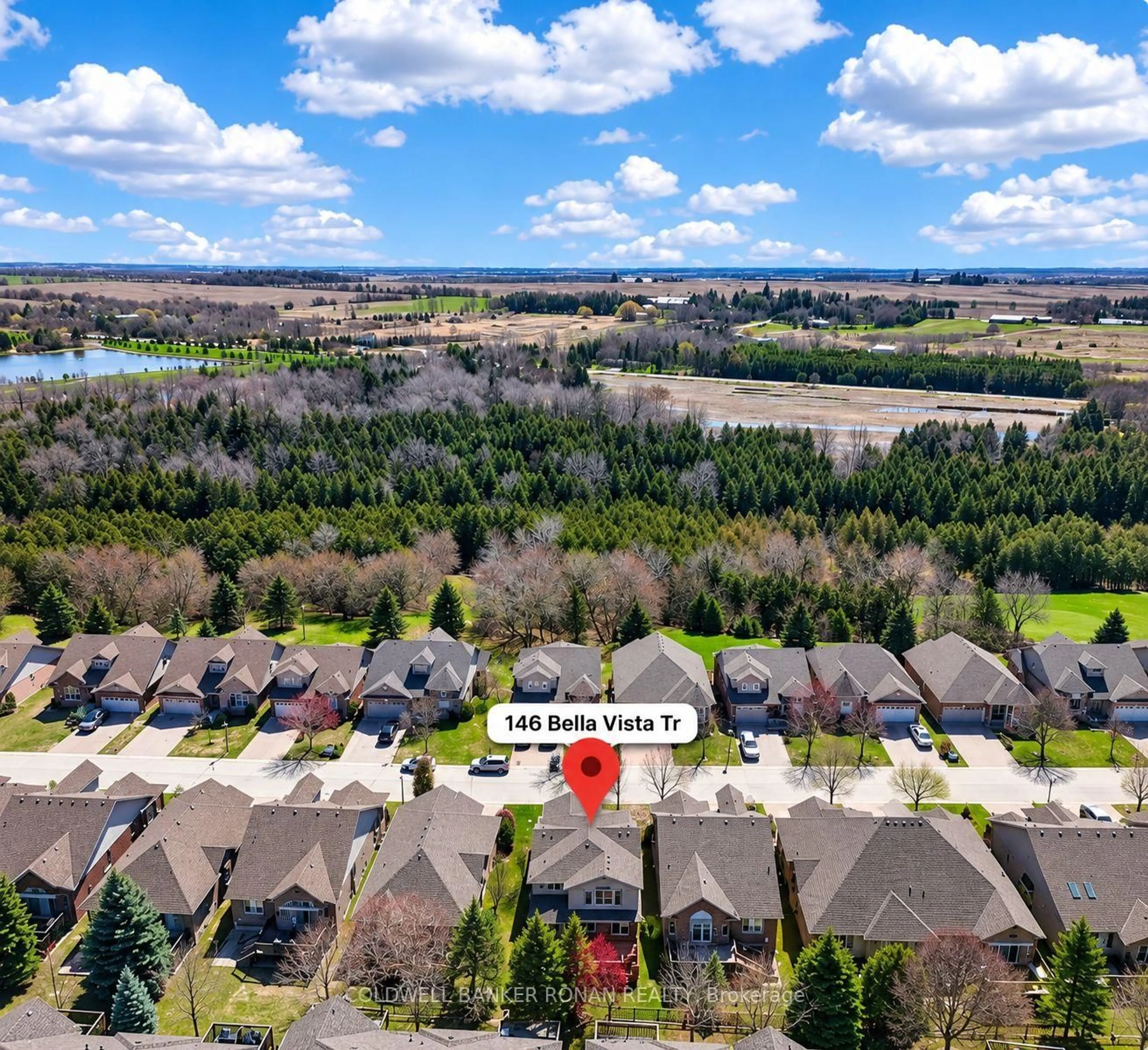 A pic from outside/outdoor area/front of a property/back of a property/a pic from drone, water/lake/river/ocean view for 146 Bella Vista Tr, New Tecumseth Ontario L9K 2G8