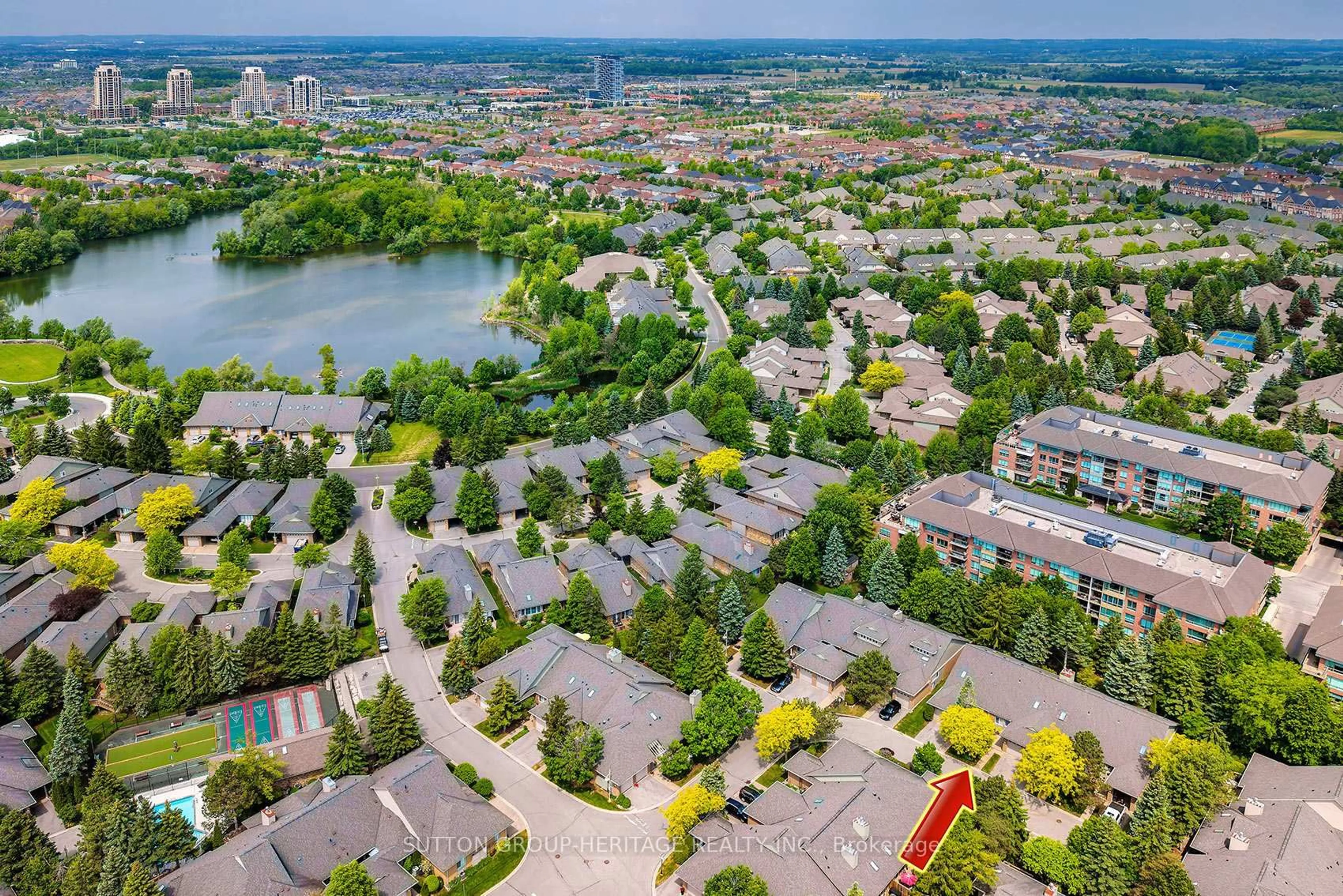 A pic from outside/outdoor area/front of a property/back of a property/a pic from drone, city buildings view from balcony for 12 Sandpiper Key Way, Markham Ontario L6E 1B4