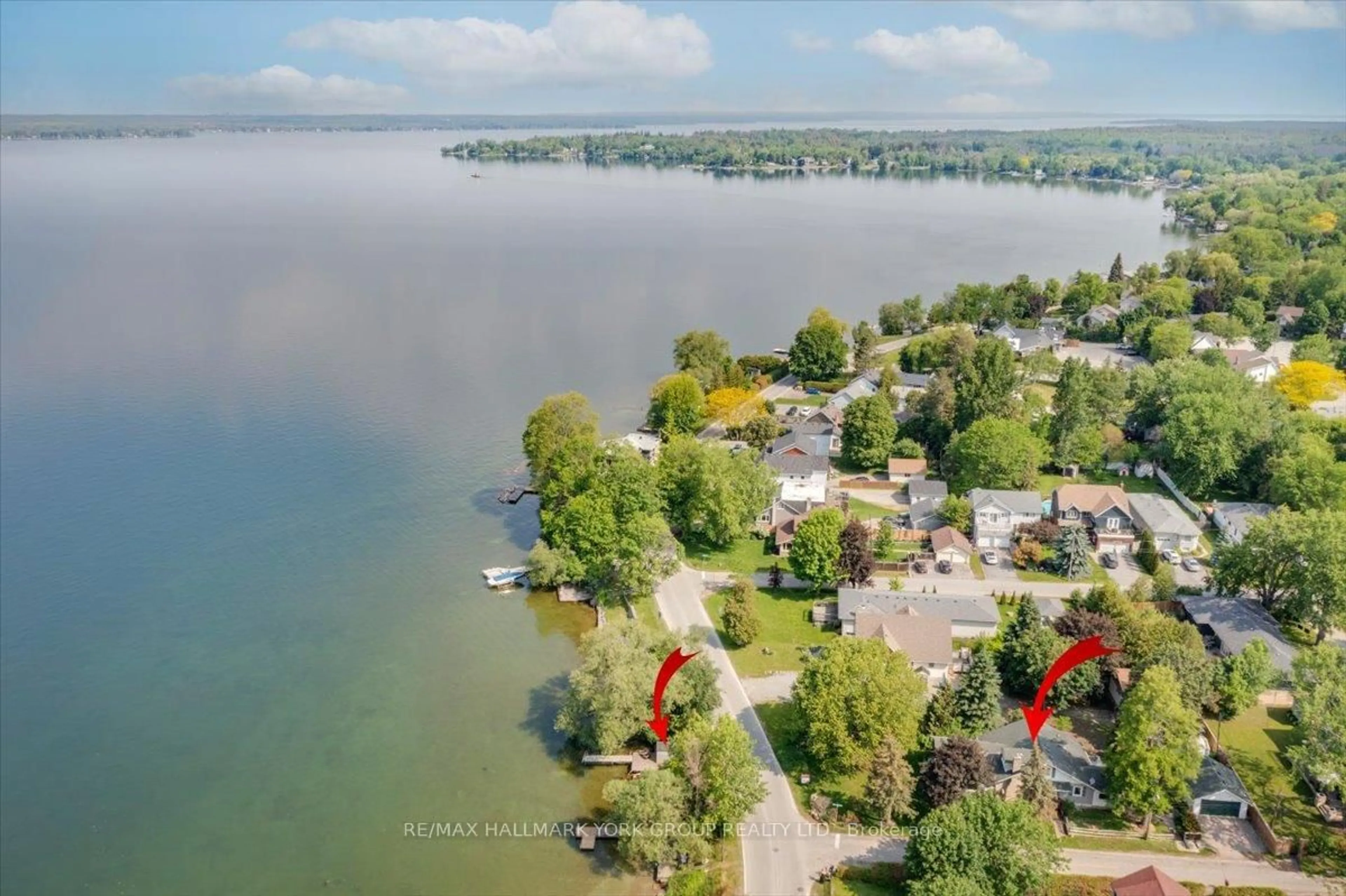 A pic from outside/outdoor area/front of a property/back of a property/a pic from drone, water/lake/river/ocean view for 181 Lake Dr, Georgina Ontario L4P 3C8
