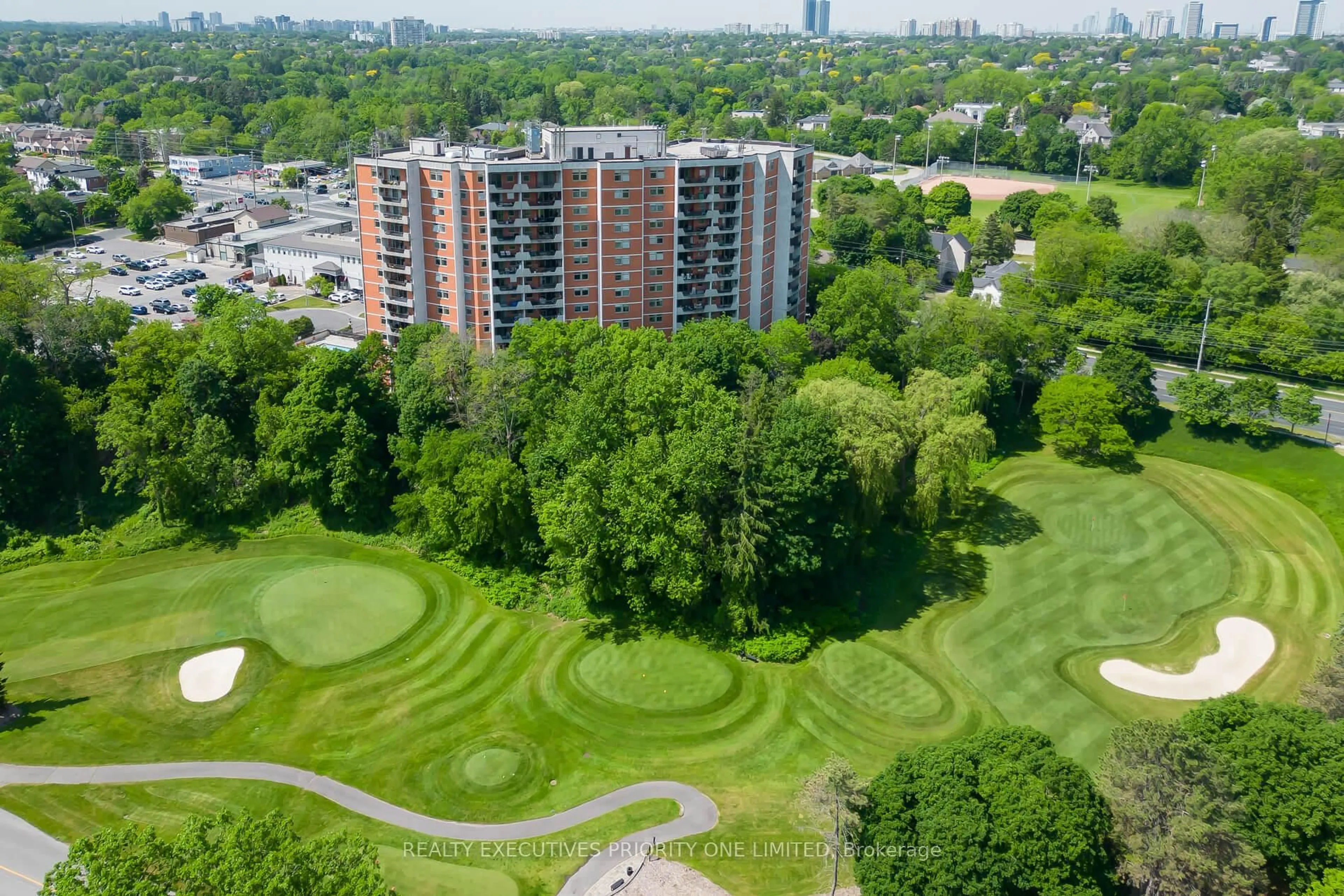 A pic from outside/outdoor area/front of a property/back of a property/a pic from drone, city buildings view from balcony for 7811 Yonge St #308, Markham Ontario L3T 4S3