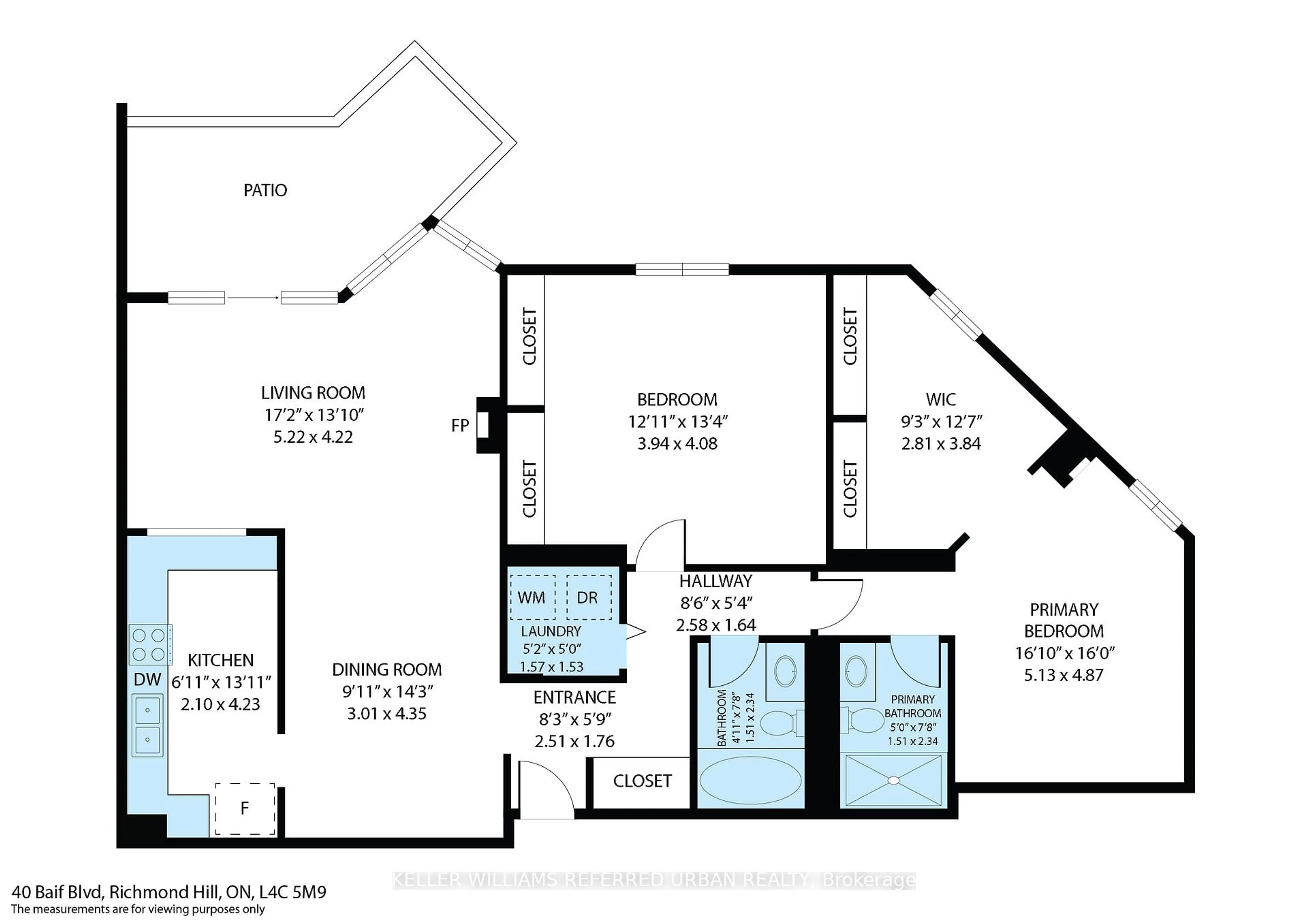 Floor plan for 40 Baif Blvd #103, Richmond Hill Ontario L4C 5M9