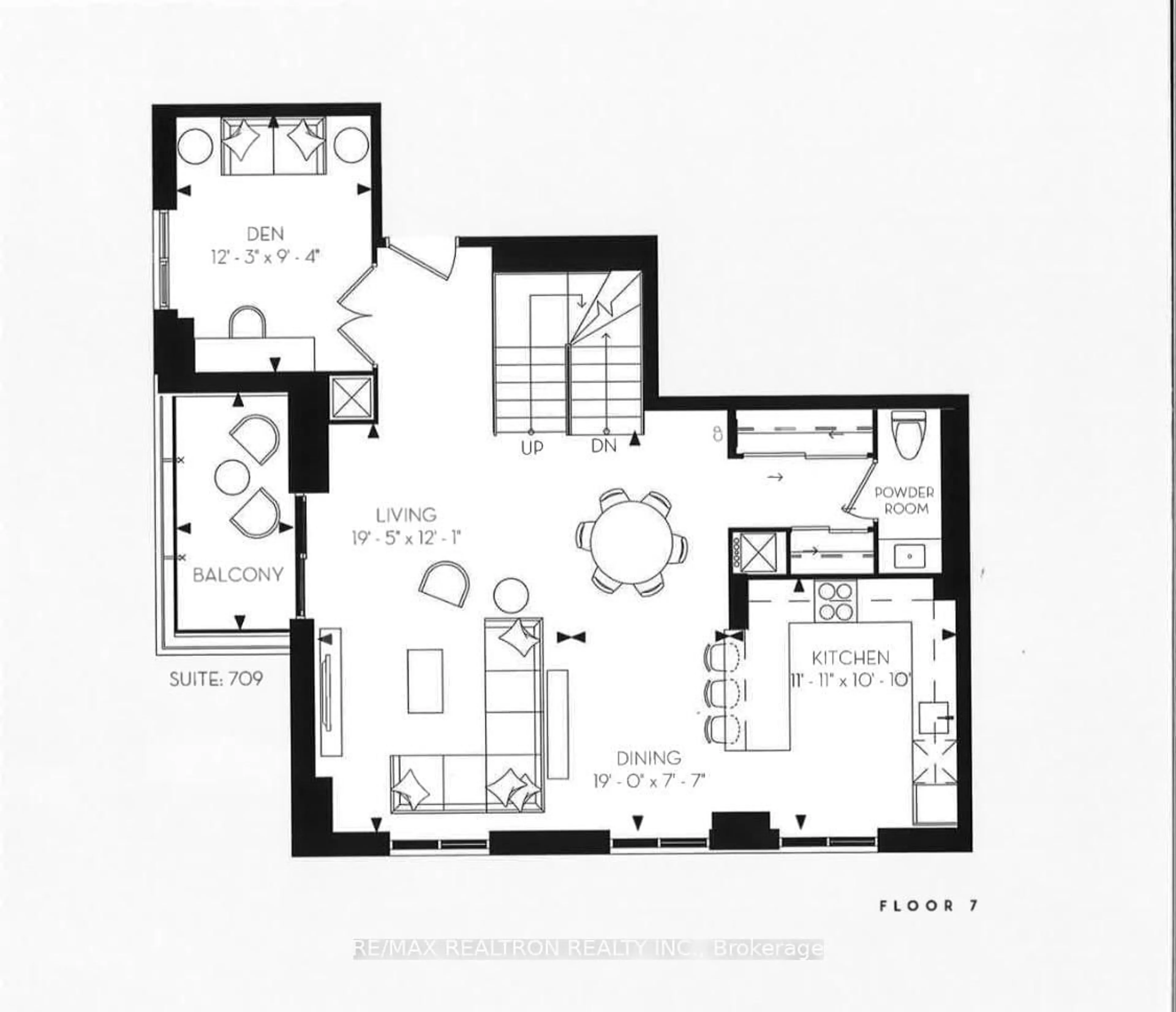 Floor plan for 38 Simcoe Prom #C909, Markham Ontario L6G 0H7