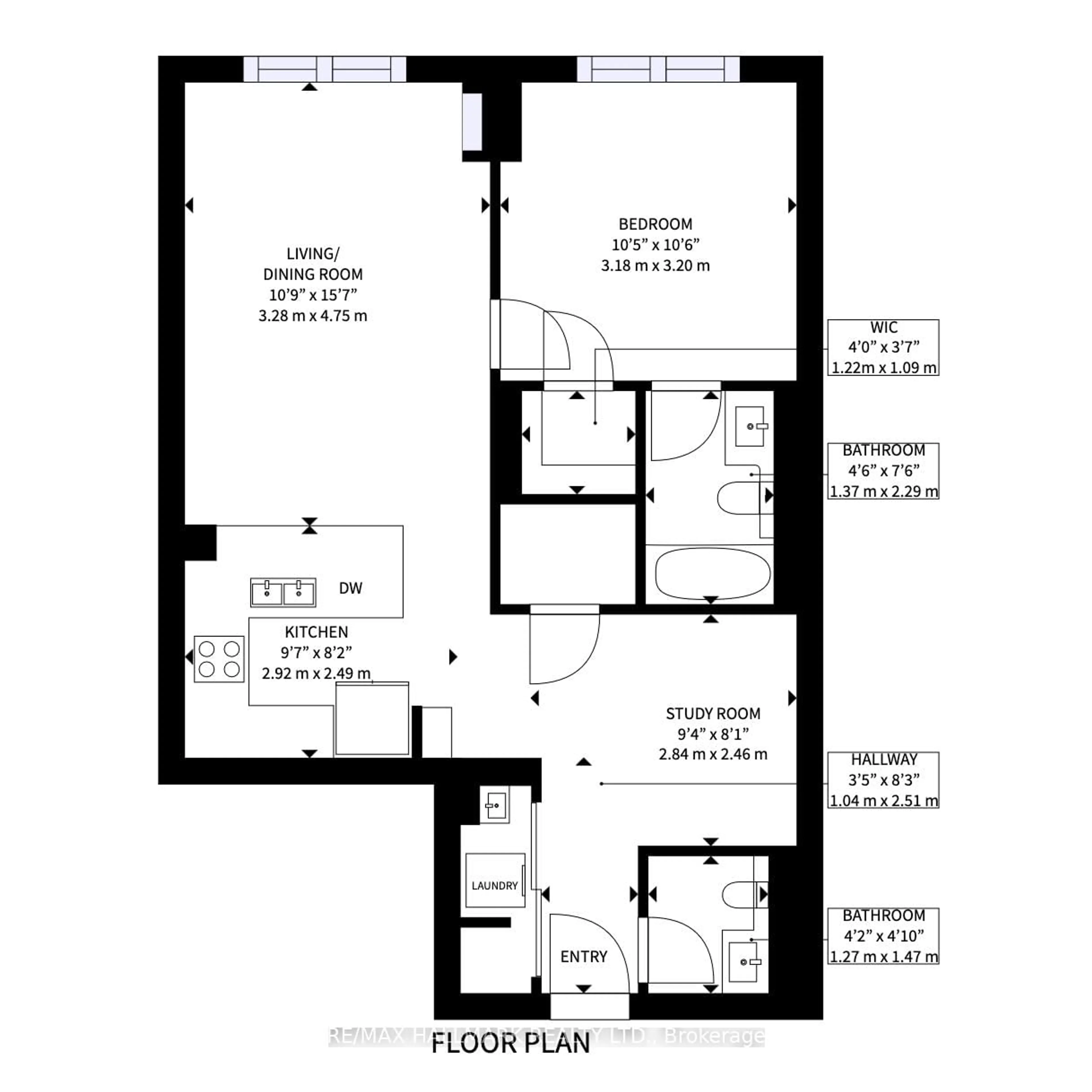 Floor plan for 9245 Jane St #303, Vaughan Ontario L6A 0J9