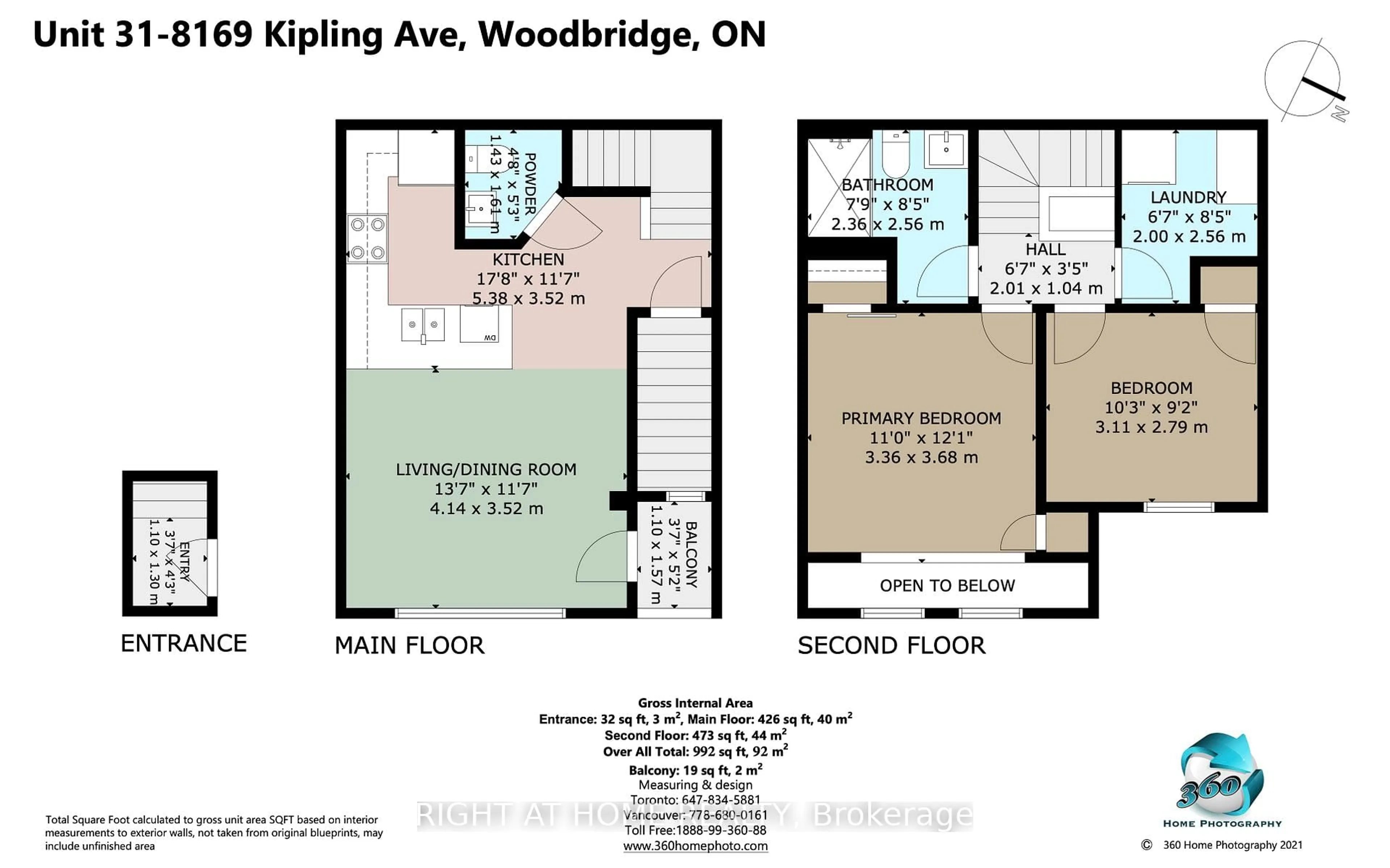 Floor plan for 8169 Kipling Ave #31, Vaughan Ontario L4L 0G4