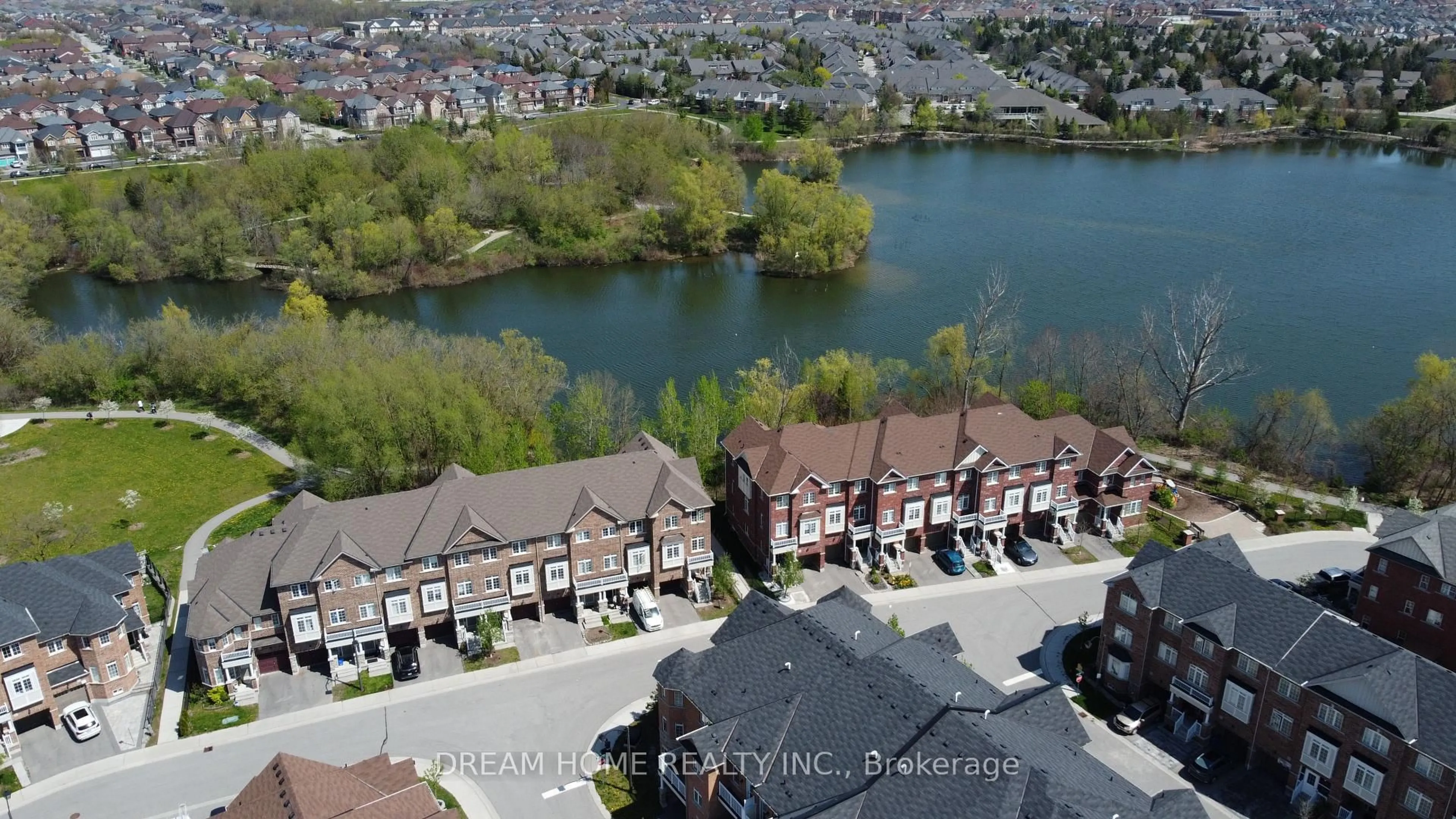 A pic from outside/outdoor area/front of a property/back of a property/a pic from drone, water/lake/river/ocean view for 46 Roy Grove Way, Markham Ontario L6E 0T6