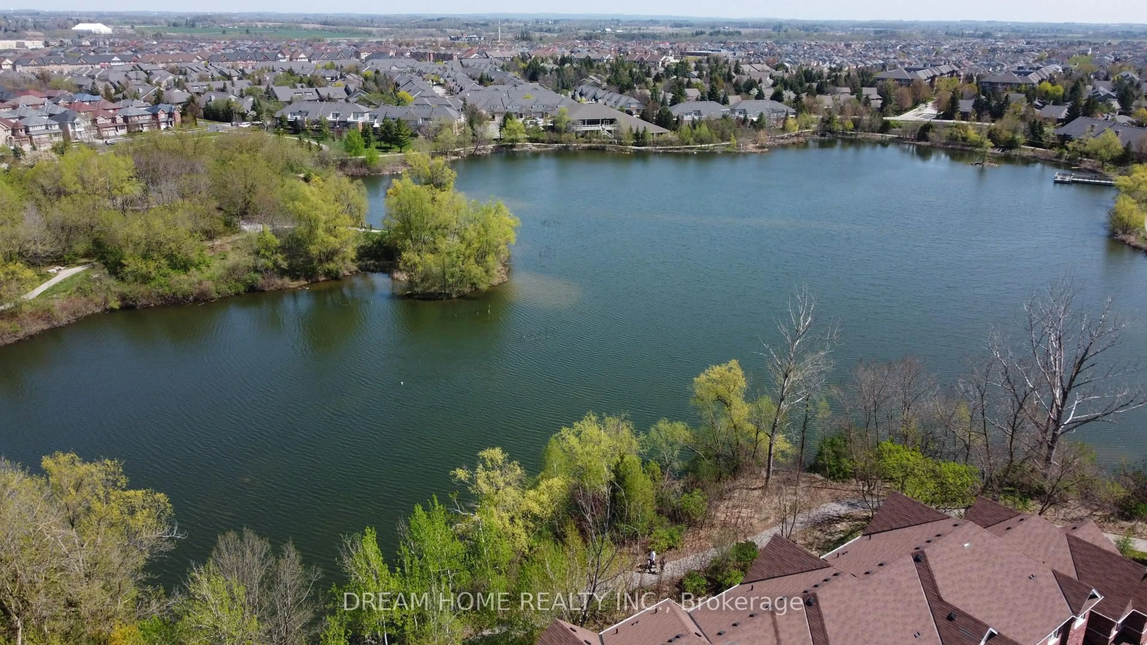 A pic from outside/outdoor area/front of a property/back of a property/a pic from drone, water/lake/river/ocean view for 46 Roy Grove Way, Markham Ontario L6E 0T6