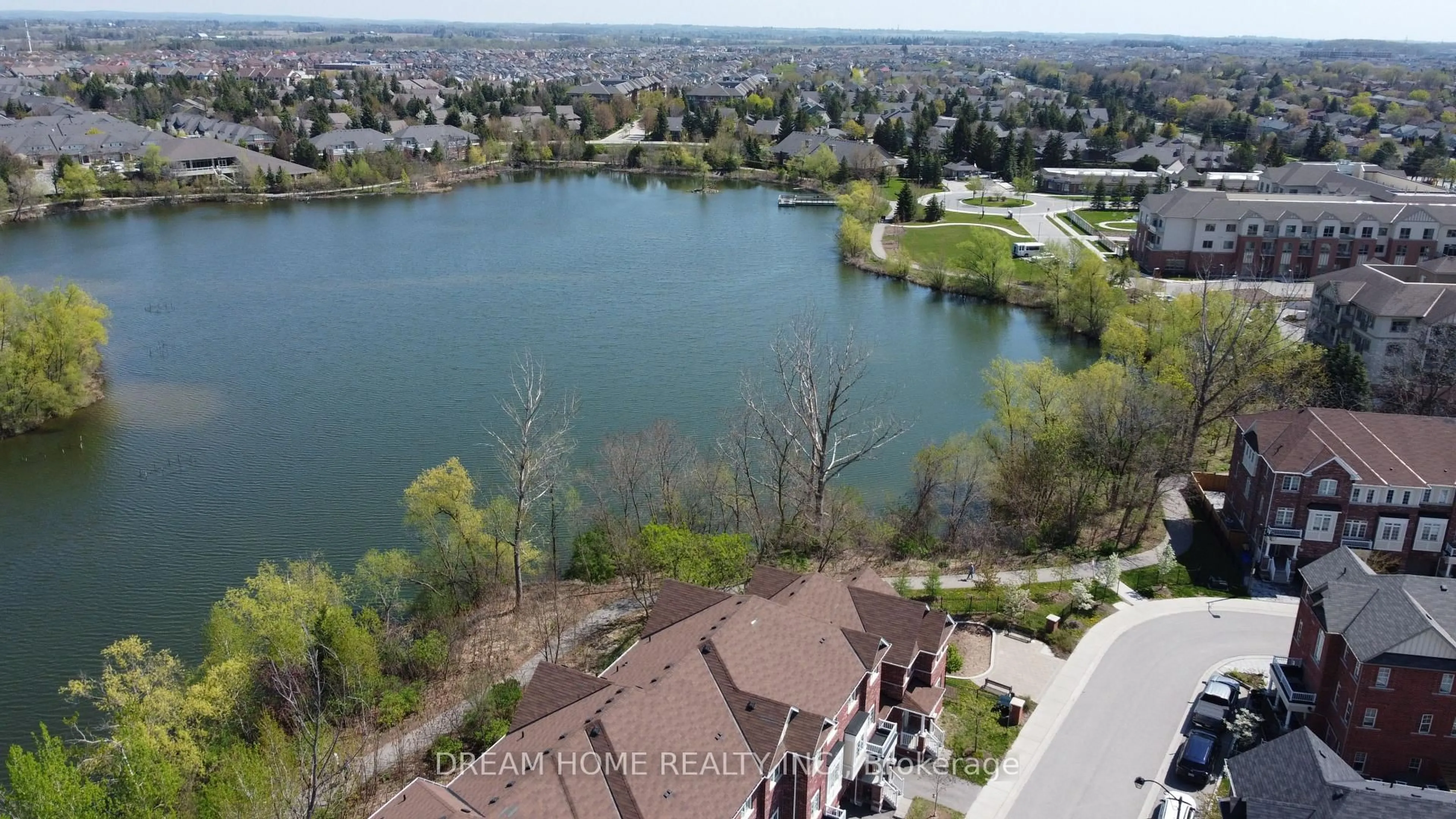 A pic from outside/outdoor area/front of a property/back of a property/a pic from drone, water/lake/river/ocean view for 46 Roy Grove Way, Markham Ontario L6E 0T6